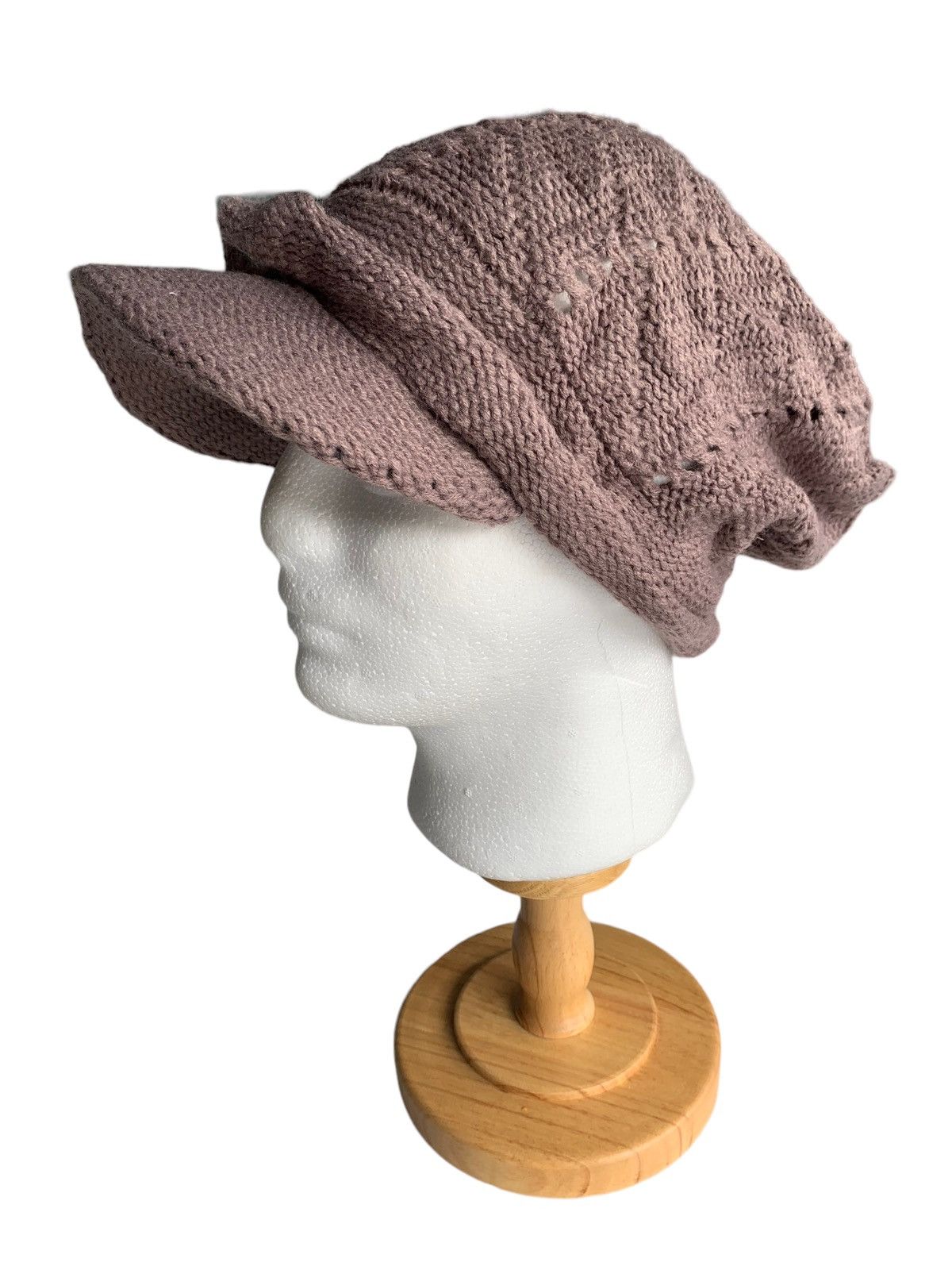 Japanese Brand Slouchy Beanie Hat with Brim And Small Badge Size ONE SIZE - 1 Thumbnail