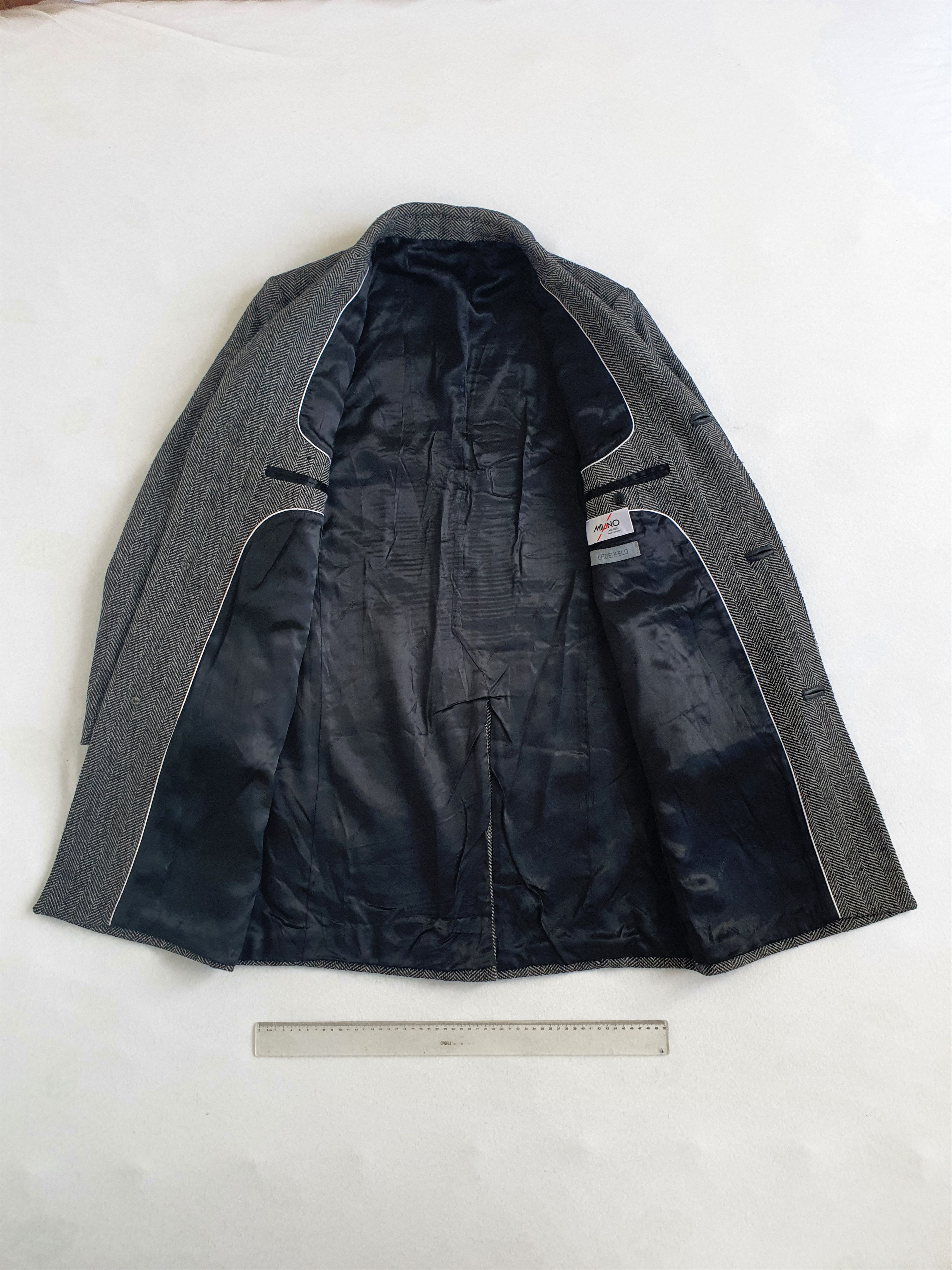 Karl Lagerfeld Tailored Coat Overcoat - Herringbone - Gray - Sz EU 50 Size US M / EU 48-50 / 2 - 4 Thumbnail