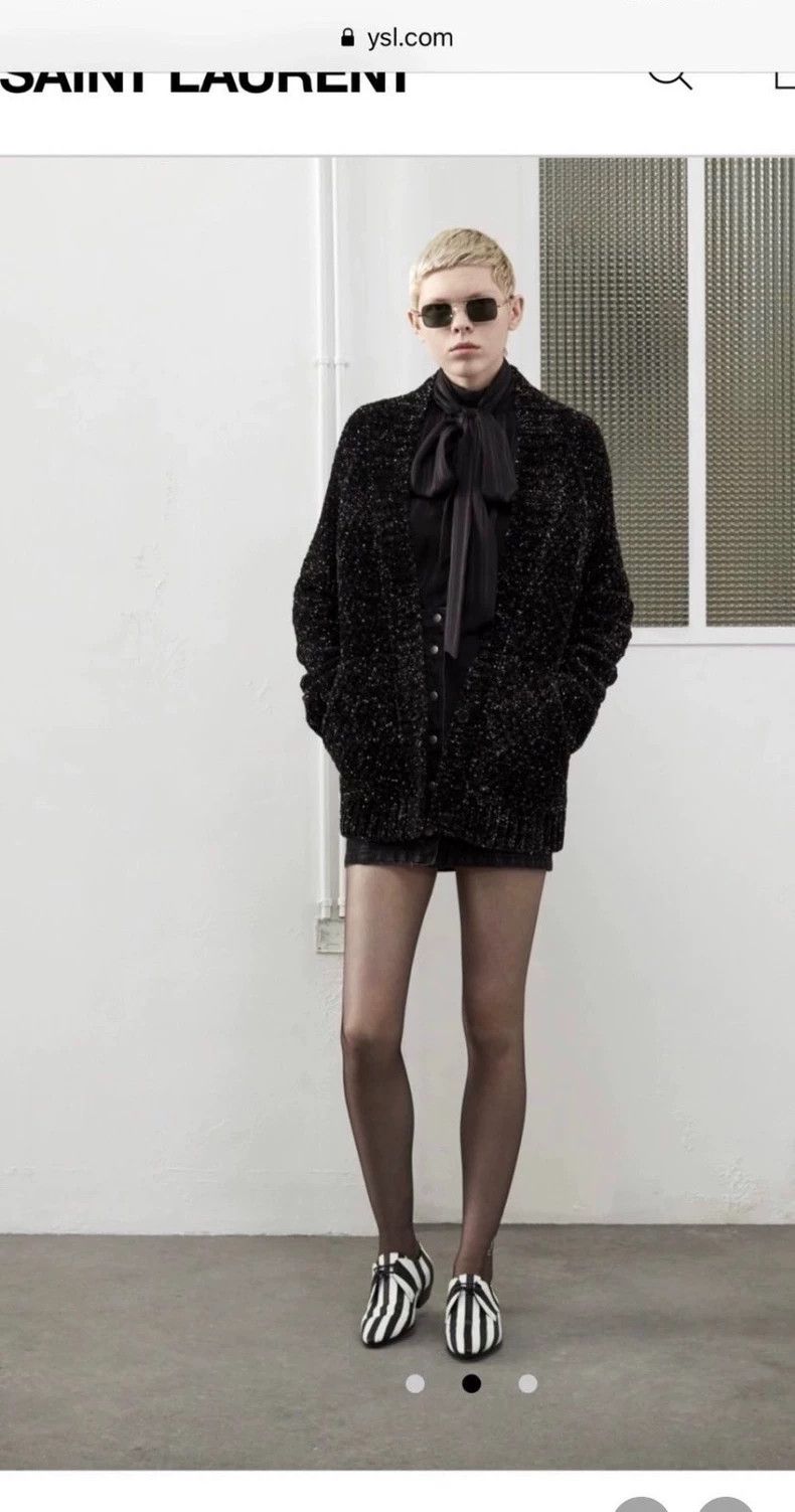 Yves Saint Laurent saint laurentSilver thread chenille draped thick sweater ja Size US XXL / EU 58 / 5 - 5 Thumbnail