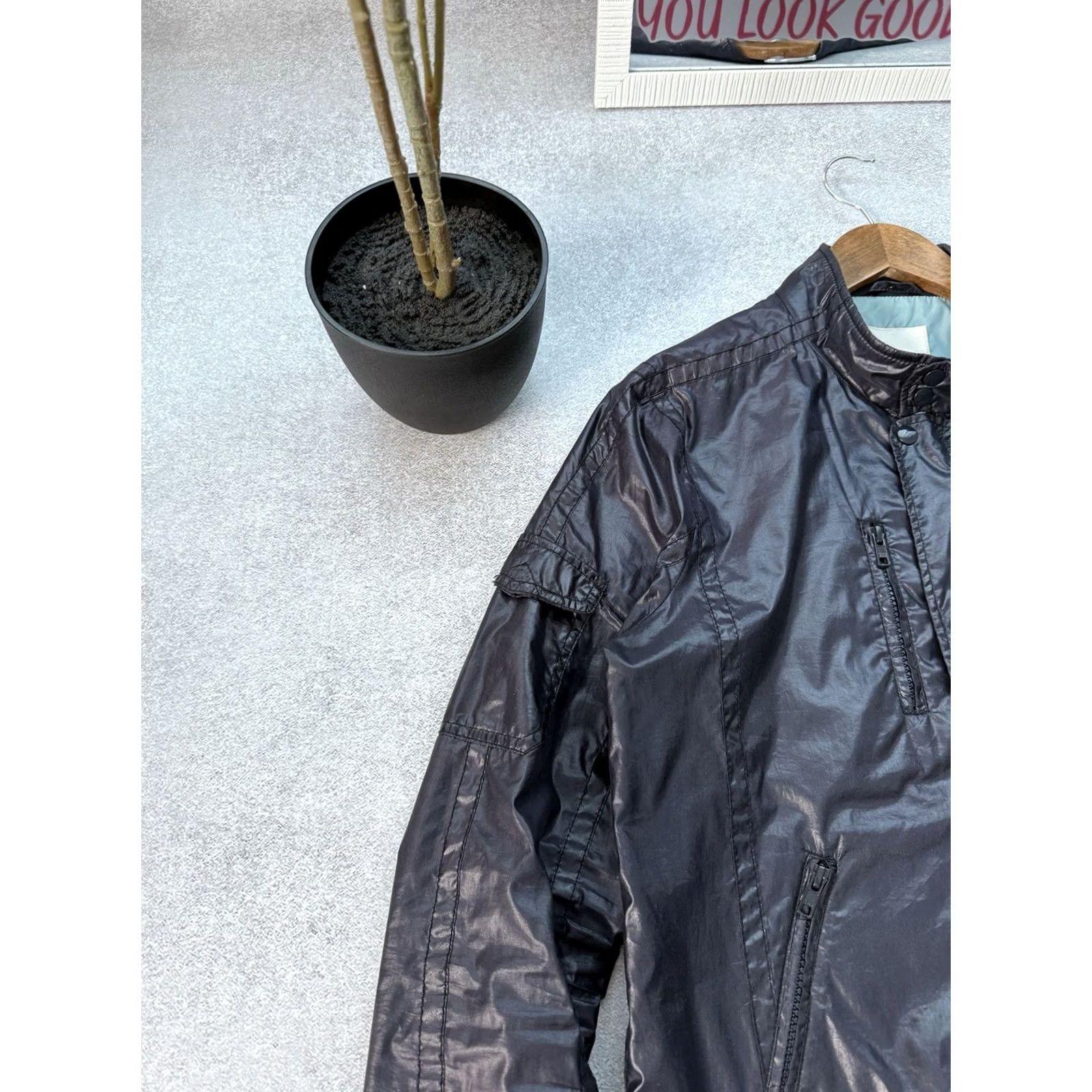 Diesel VINTAGE Diesel Bomber Jacket Navy Mens M Full Zip 90s Biker USA Nylon Jacket Size US M / EU 48-50 / 2 - 6 Thumbnail