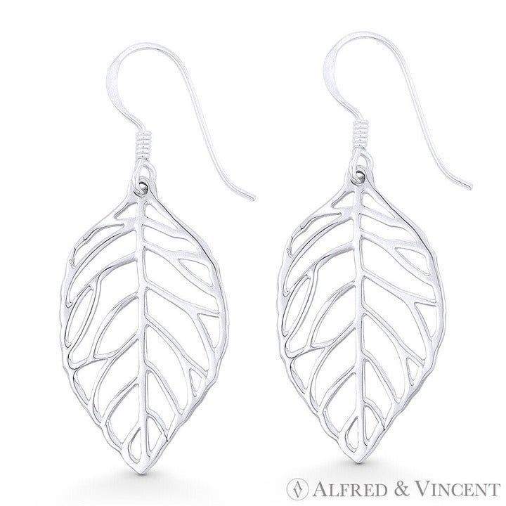 Other Polished Open Leaf Charm Dangling Hook Earrings Size ONE SIZE - 1 Preview