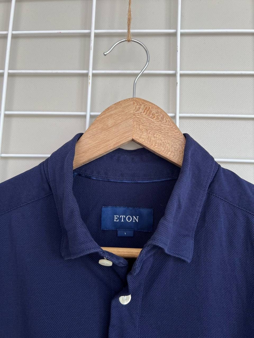Eton Eton Navy Blue Oxford Pique Polo Shirt Mens Size L Size US L / EU 52-54 / 3 - 9 Thumbnail