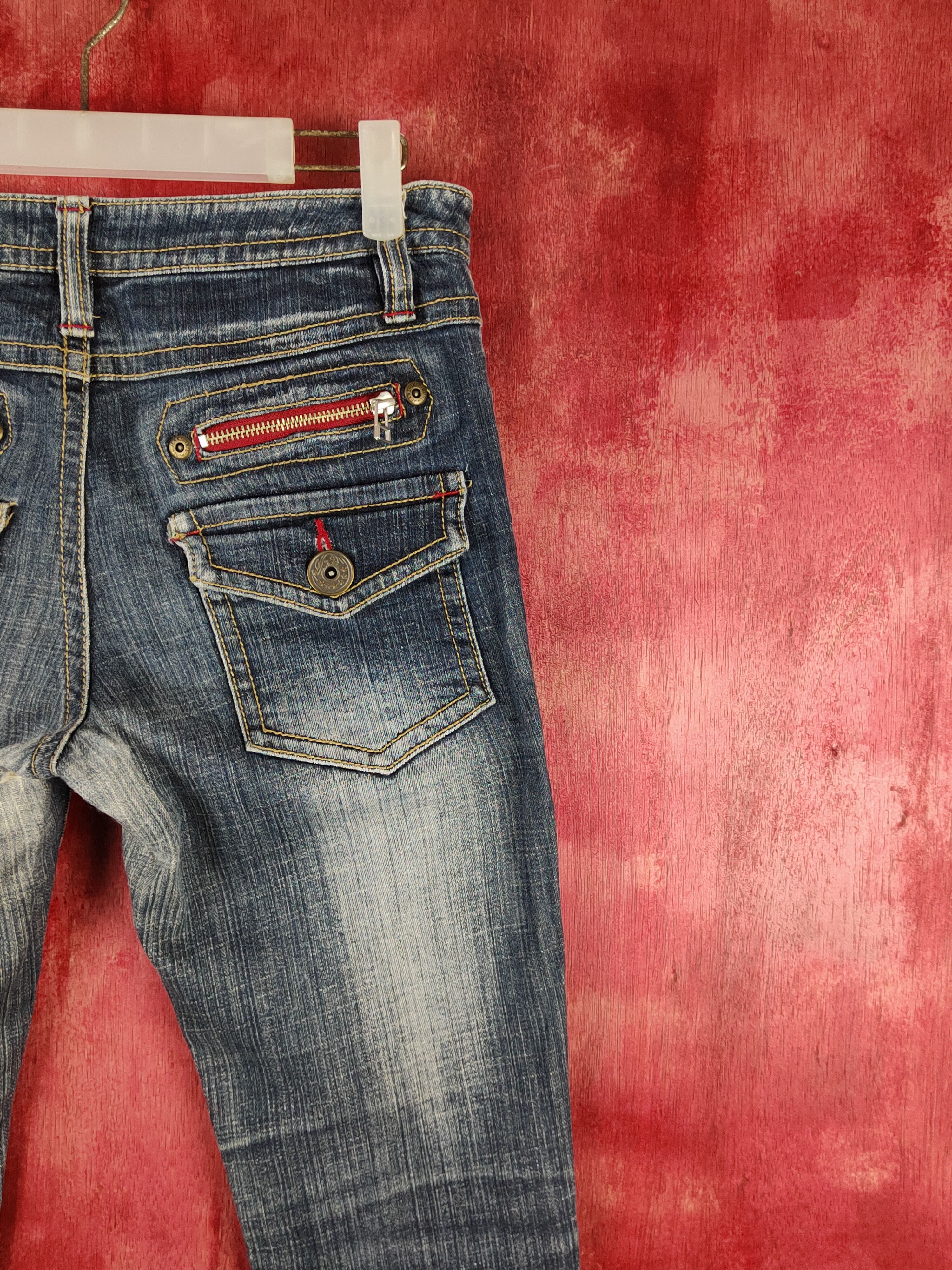 Japanese Brand N Dark Blue Distressed Ripped Jeans #S2220 Size 29" - 10 Thumbnail