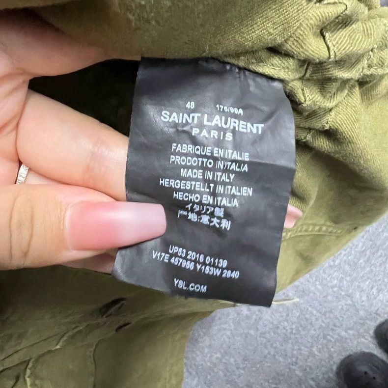 Saint Laurent Paris Saint Laurent Olive Green Jacket with Logo-2507 Size US M / EU 48-50 / 2 - 4 Thumbnail