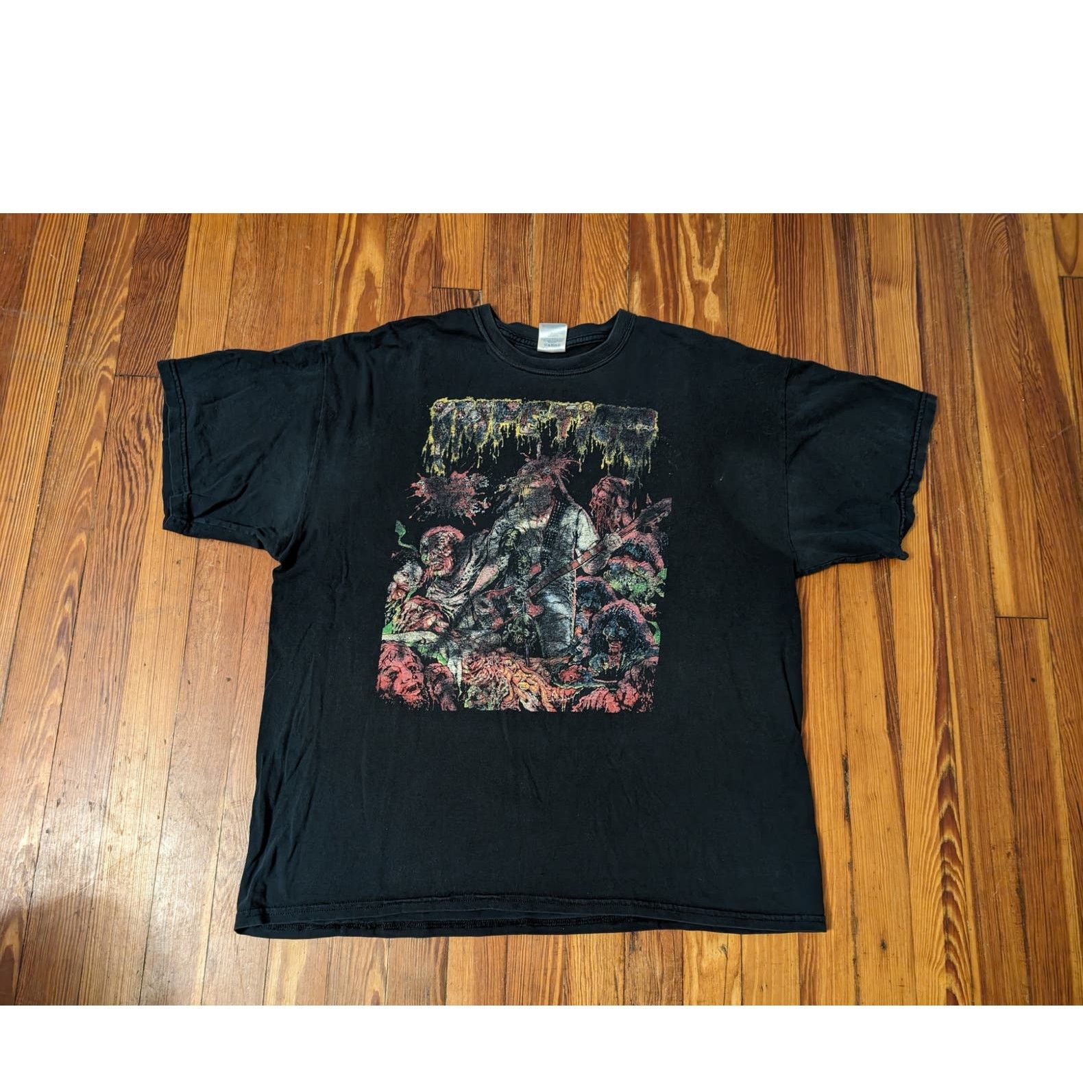 image of Gildan Impetigo VTG Defiling The Stage Shirt Black Mens XL Shirt