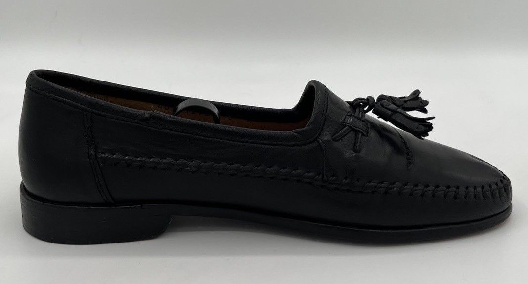Zelli Zelli Men's Black Leather Tassel Loafer Dress Shoes Size 8M Size US 8 / EU 41 - 6 Thumbnail