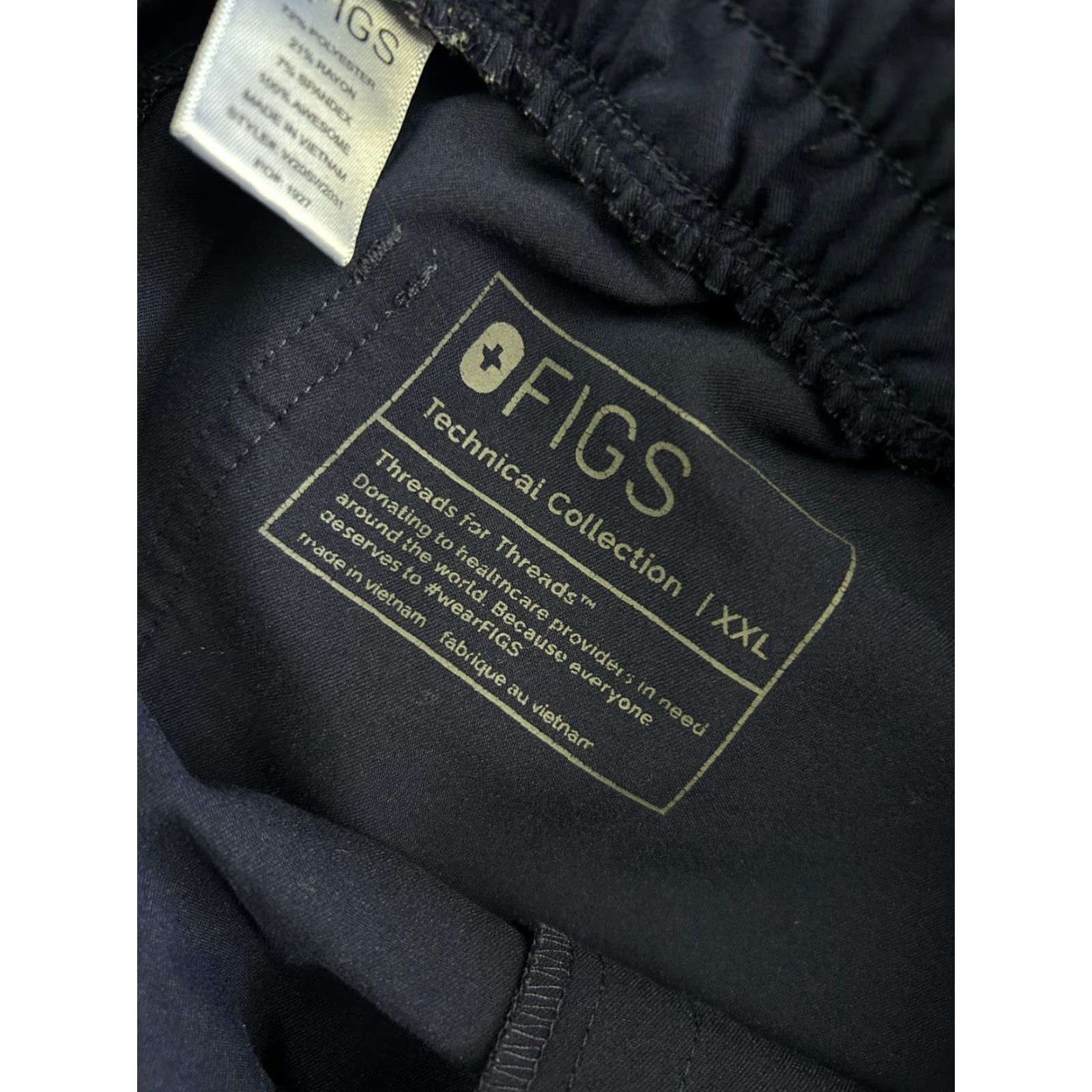 Vintage FIGS Navy Blue Scrub Pants Bottoms Yola Skinny 2XL Womens Medical Size US 39 - 3 Thumbnail