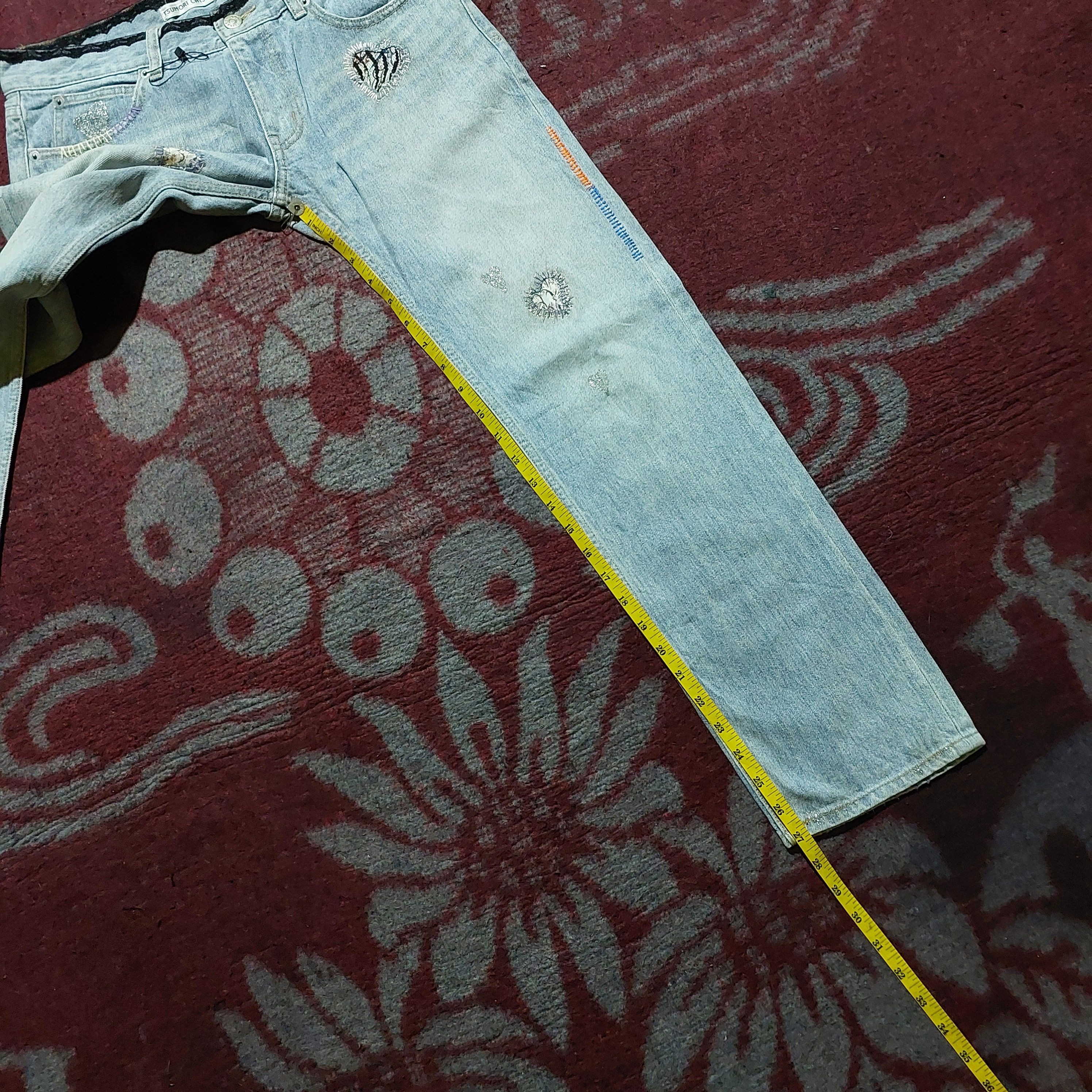 Issey Miyake vintage Tsumori Chisato heart patch blue jeans Size 30" / US 8 / IT 44 - 14 Thumbnail