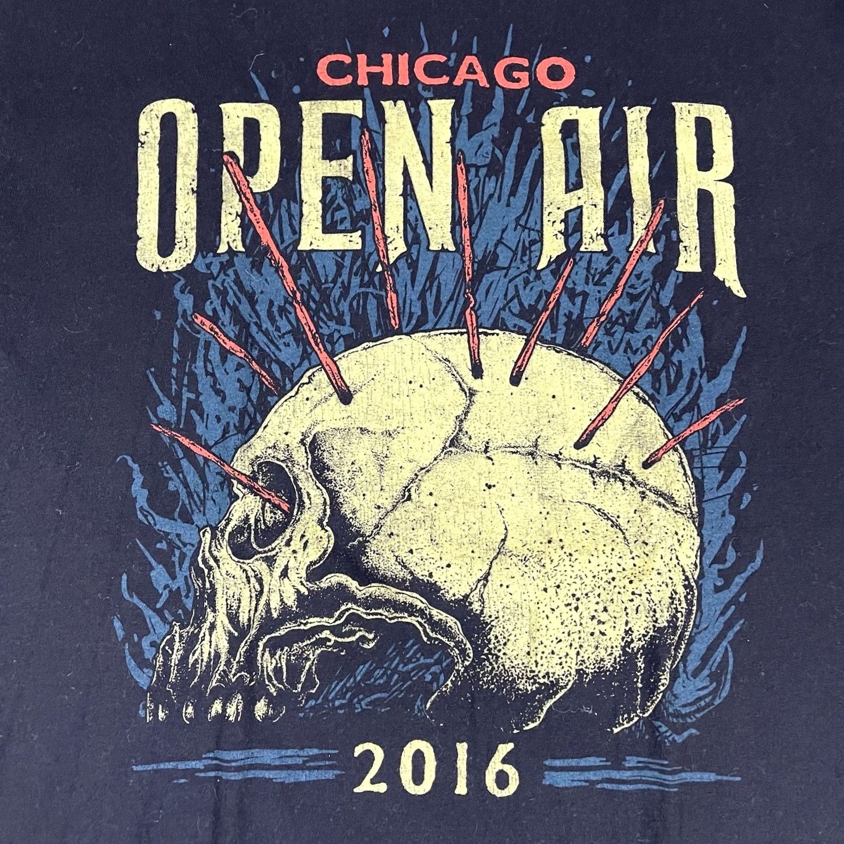 Tultex OPEN AIR CHICAGO T-Shirt - 2016 Sz L - Rock Music Band Graphic - Tultex Black Mens T-Shirt - Short Sleeve - Open Size US L / EU 52-54 / 3 - 5 Thumbnail