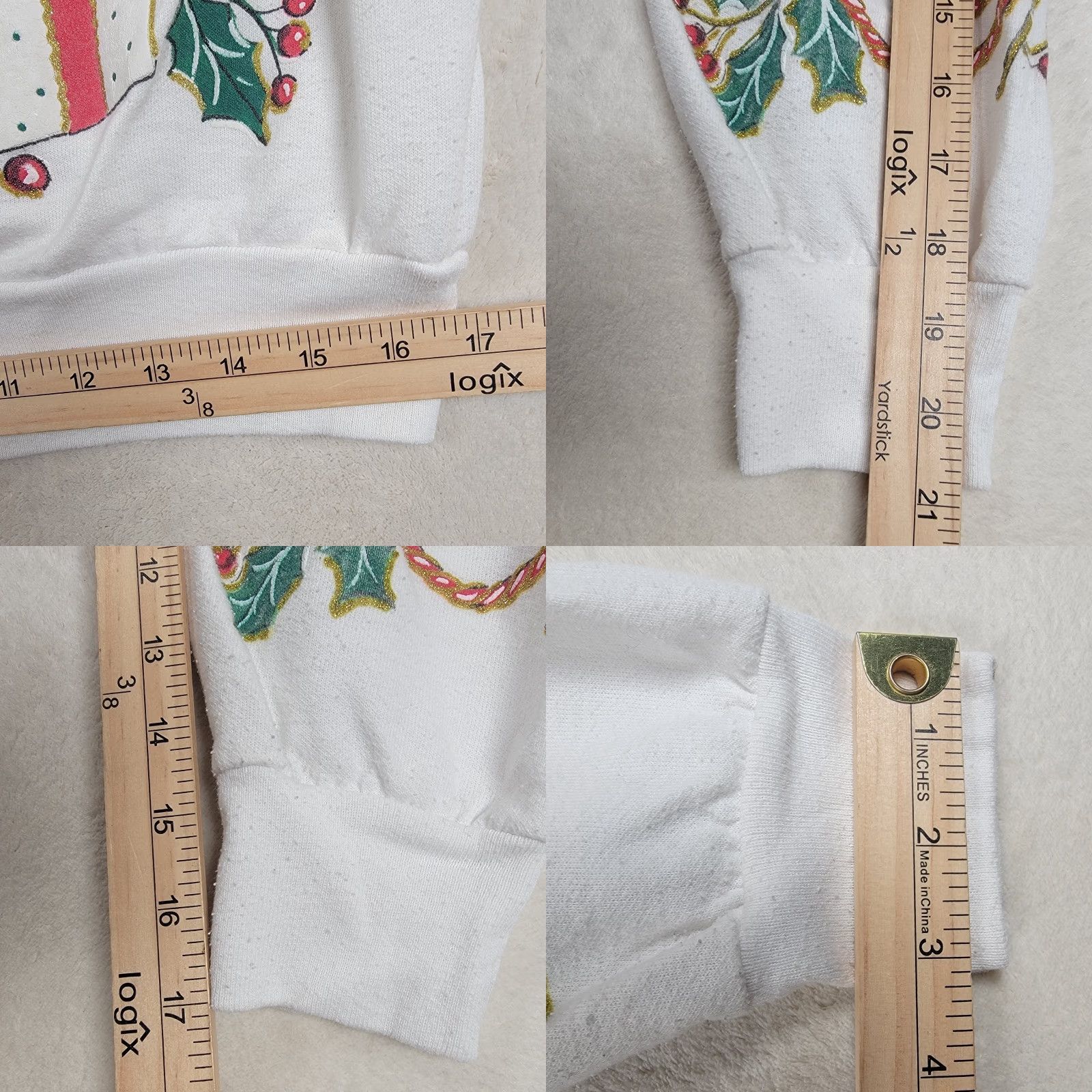 Vintage VINTAGE Holiday Time Ivory Flawed Ugly Christmas Sweater Pullover Embroidered Women M Wool? Cotton Blend Size M / US 6-8 / IT 42-44 - 8 Thumbnail