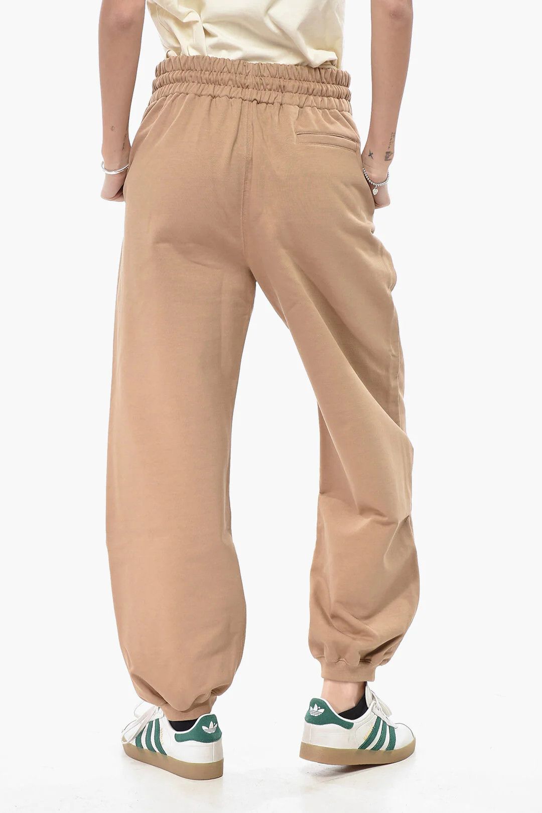 Off-White og1mm0426 Brushed Cotton Joggers in Beige Size 28" / US 6 / IT 42 - 2 Thumbnail