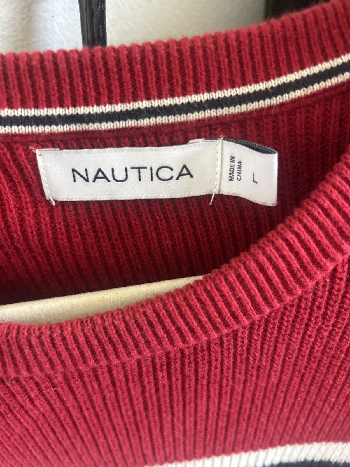 Nautica Nautica long sleeve sweater: Blue and white striped Crewneck Size US L / EU 52-54 / 3 - 3 Thumbnail