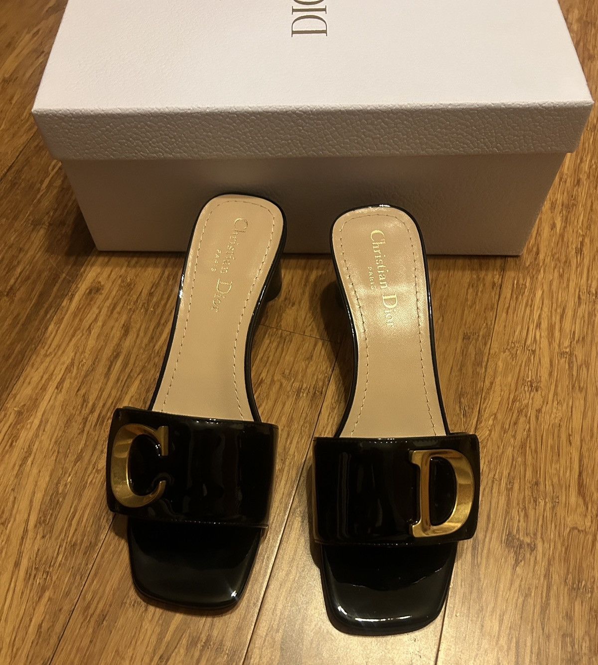 Dior Dior C'EST DIOR HEELED SLIDE Black Patent Calfskin Size US 9 / IT 39 - 5 Thumbnail