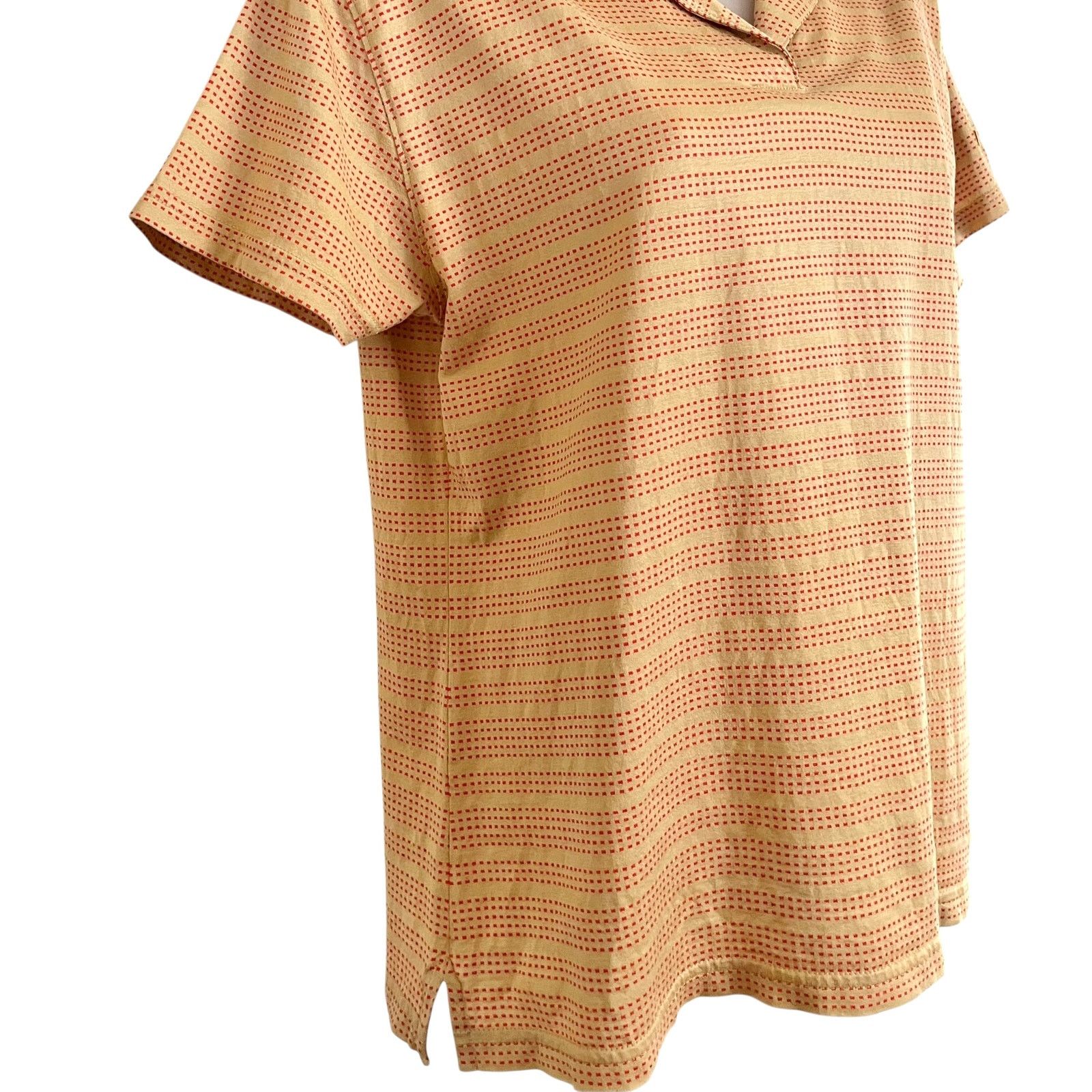 Burberry × Vintage Burberry Golf Vintage Camel Cotton Red Stripe Polo T-Shirt Size M / US 6-8 / IT 42-44 - 7 Thumbnail