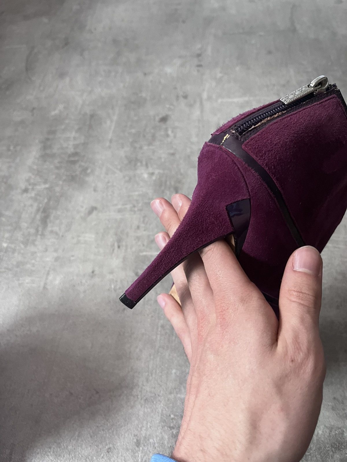 Dior Christian Dior ankle heels purple leather suede Size US 9.5 / IT 39.5 - 14 Thumbnail
