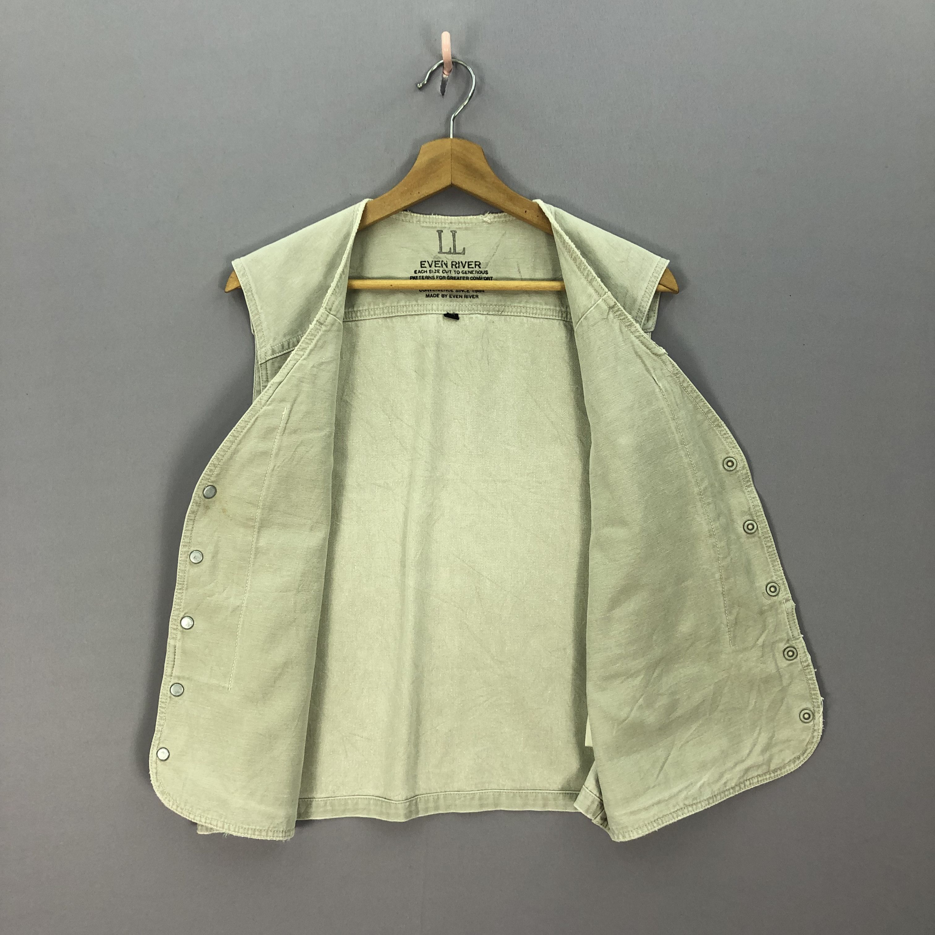 Japanese Brand × Vintage Vintage 90s Even River Japanese Vest Jackets Sleeveless Size US M / EU 48-50 / 2 - 7 Thumbnail