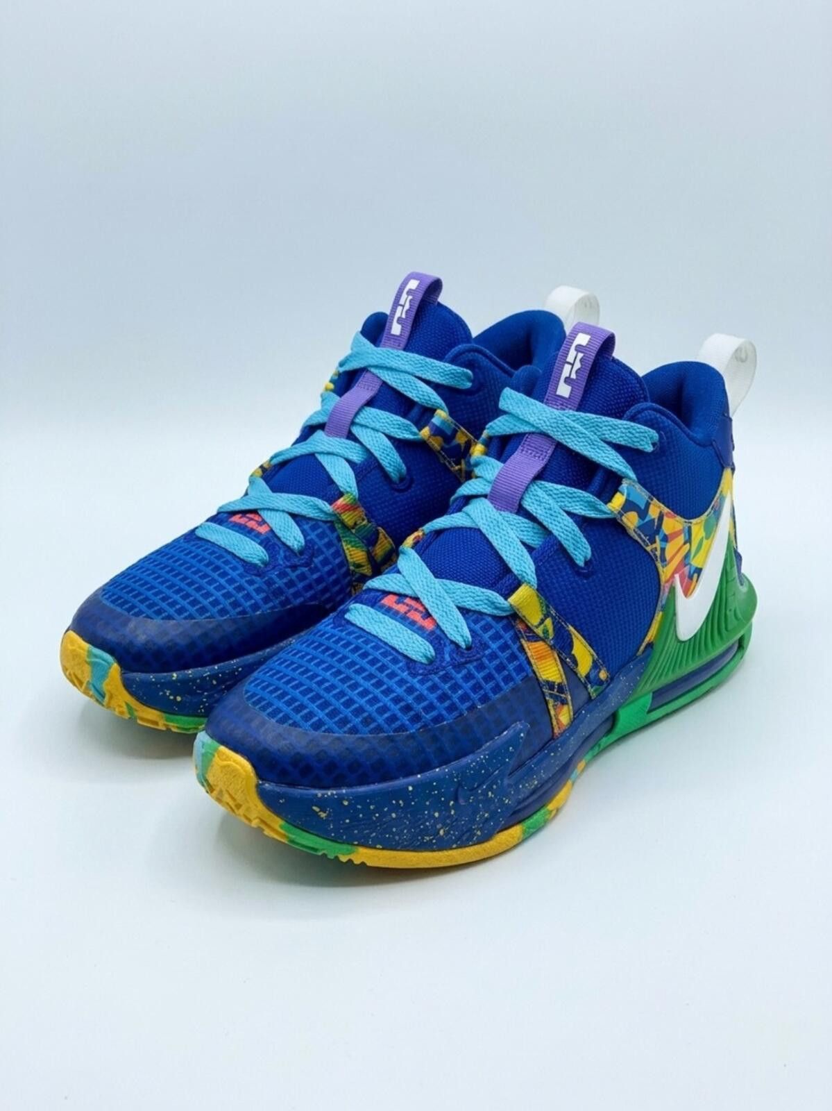 Nike Nike Kids Blue Multicolor Basketball Sneakers Size US 5 / EU 37 - 1 Thumbnail