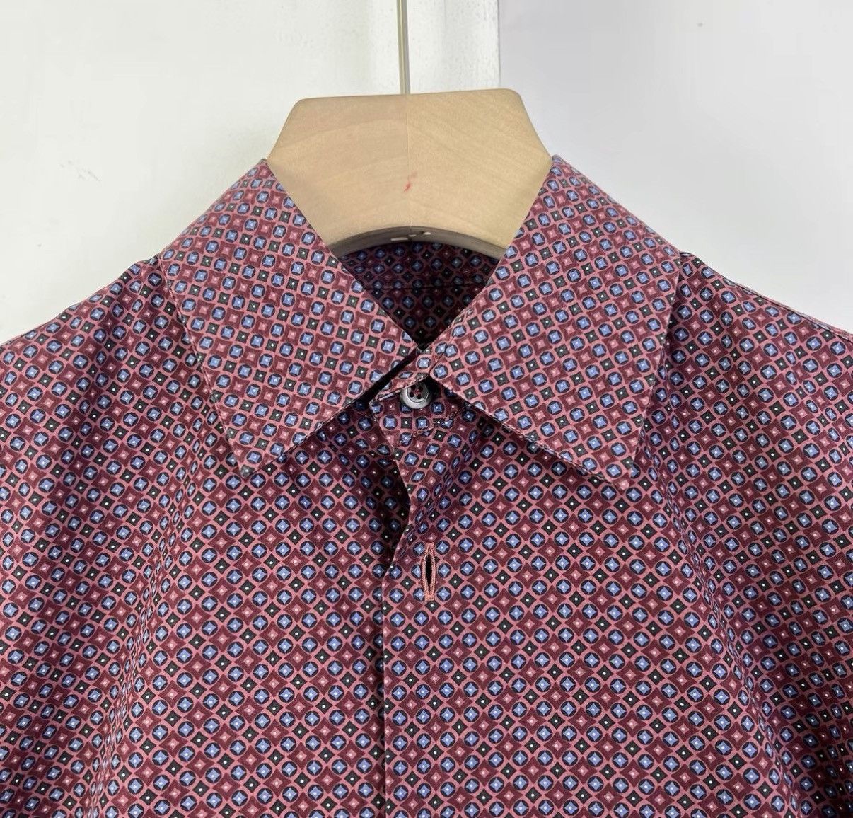 Prada Prada Burgundy Pattern Print Shirt K12 Size US XXS / EU 40 - 4 Thumbnail