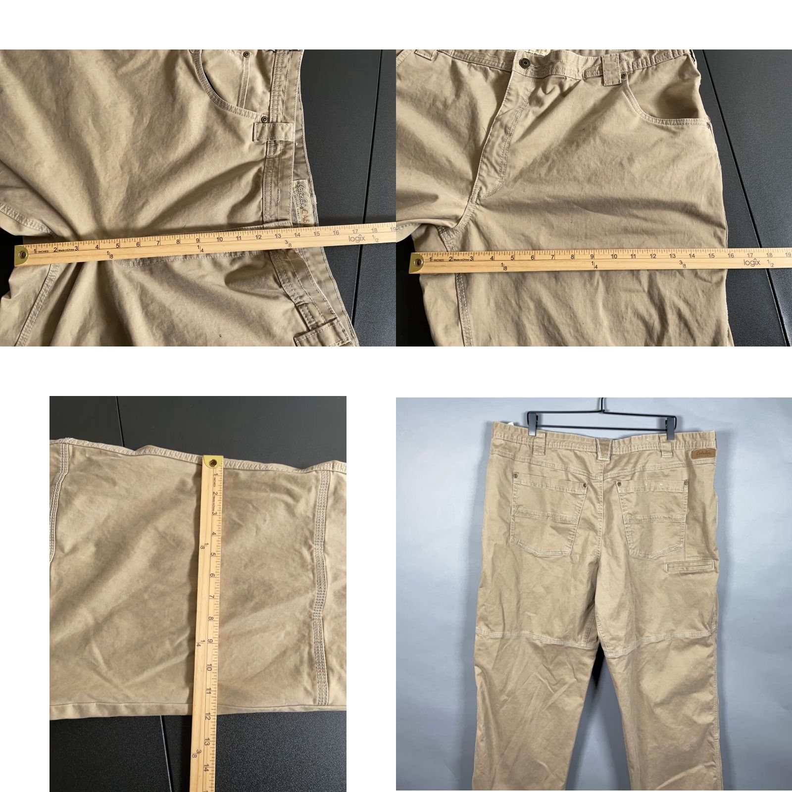 Vintage Cabela's Pants Mens 44 x 34 Cargo Straight Beige Heavy Cotton-Blend Stretch Zip Fly Nature Mens Size US 34 / EU 50 - 8 Thumbnail