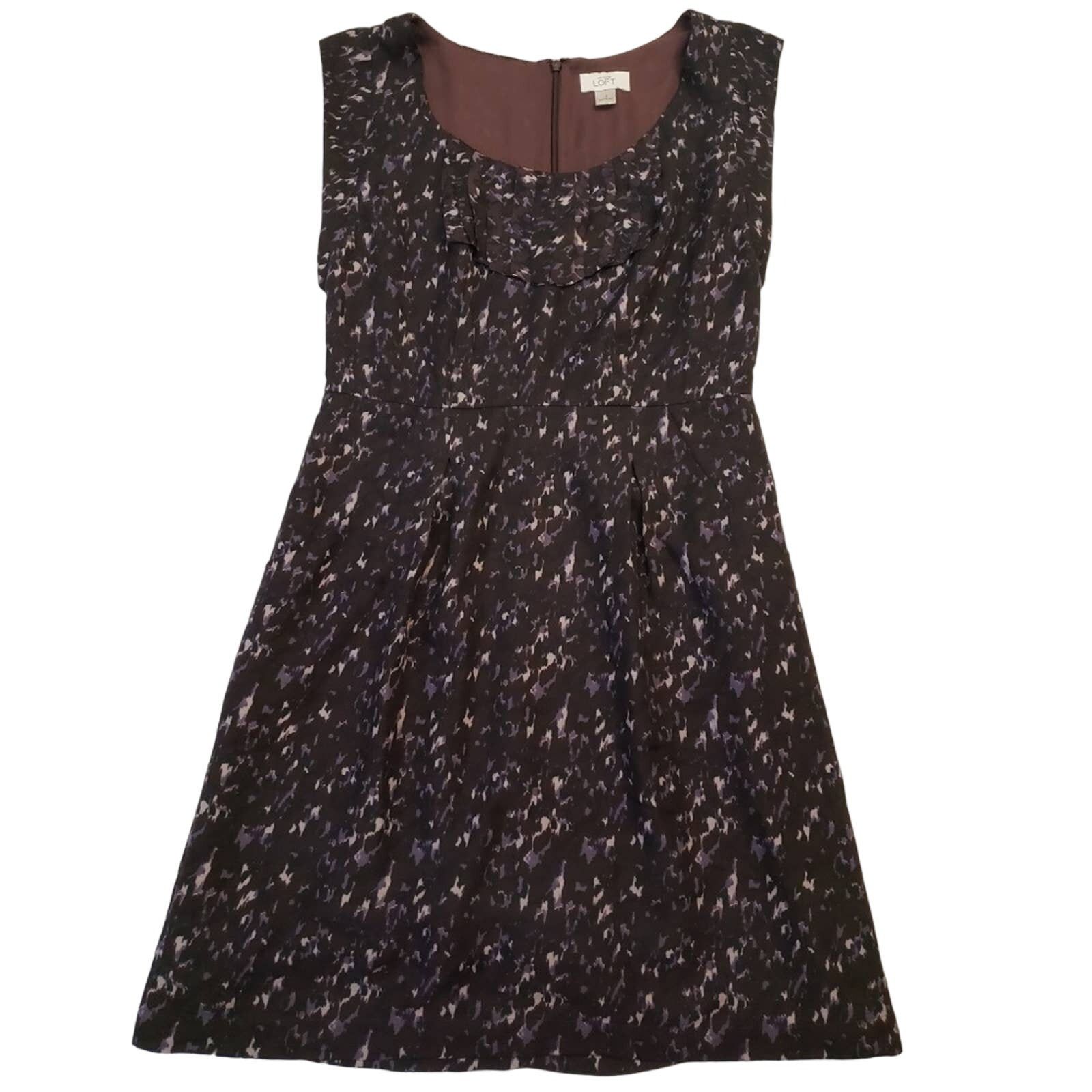 Loft Ann Taylor Loft Dress Womens 2 Purple Abstract Design Size XS / US 0-2 / IT 36-38 - 1 Thumbnail