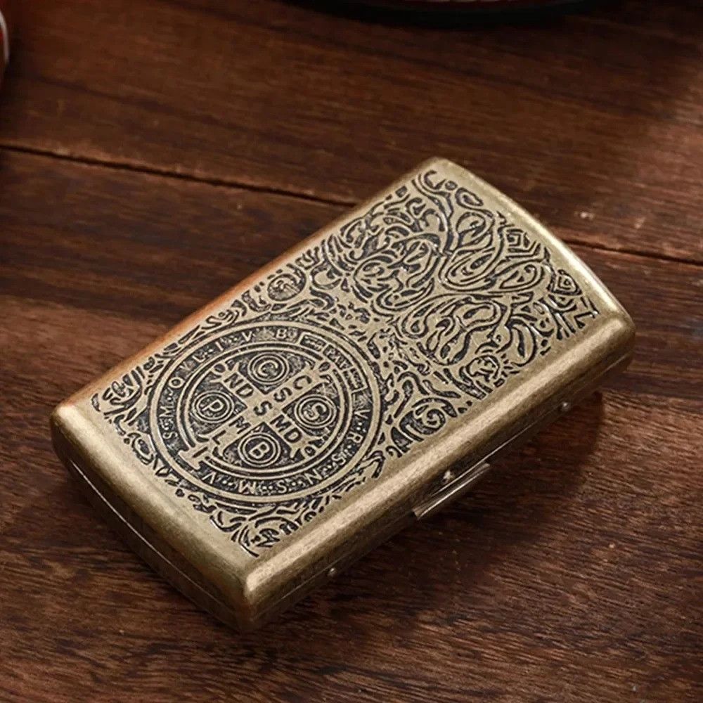 Other Cigarette Box Storage Case Portable Retro Bronze Gift Size ONE SIZE - 3 Thumbnail
