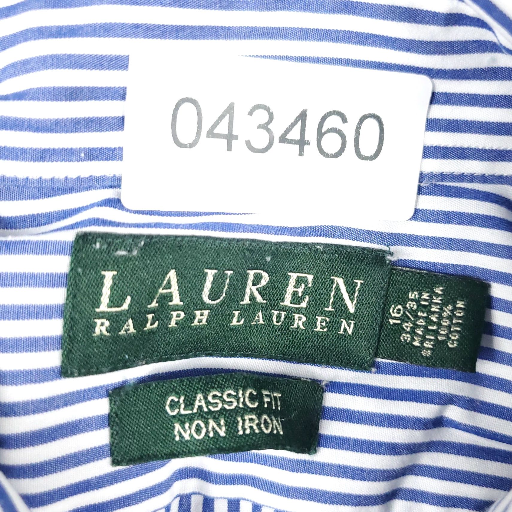 Ralph Lauren Ralph Lauren Dress Shirt Men 16 Blue Striped Button Up Long Sleeve Non-Iron Pockets 100% Cotton Modern Classic Mens Size 42R - 8 Thumbnail