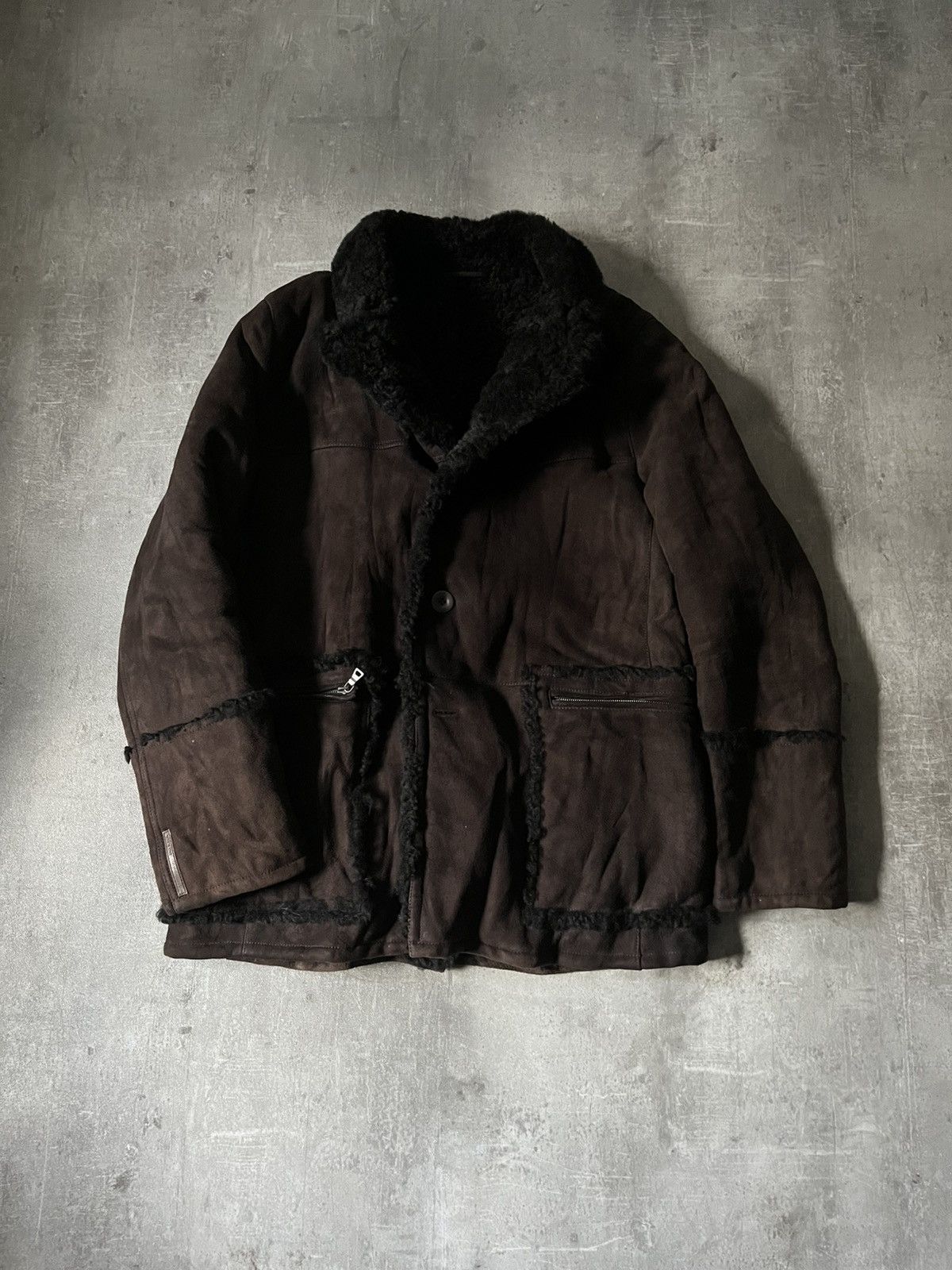 Prada Prada sheep skin shearling brown leather coat Size US L / EU 52-54 / 3 - 1 Thumbnail
