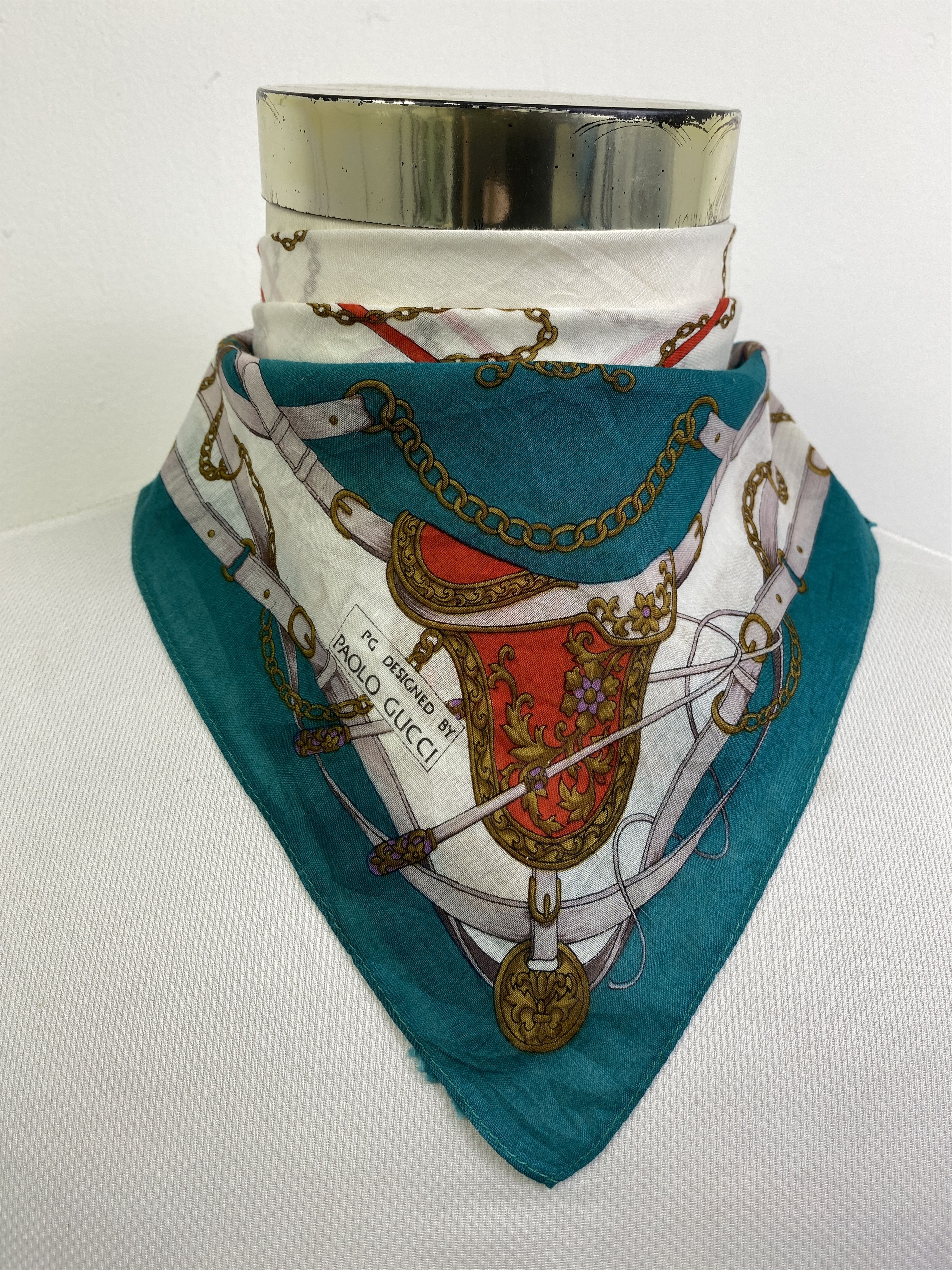 Paolo Gucci Vintage Paolo Gucci Handkerchief / Neckerchief HKC1044 Size ONE SIZE - 2 Thumbnail
