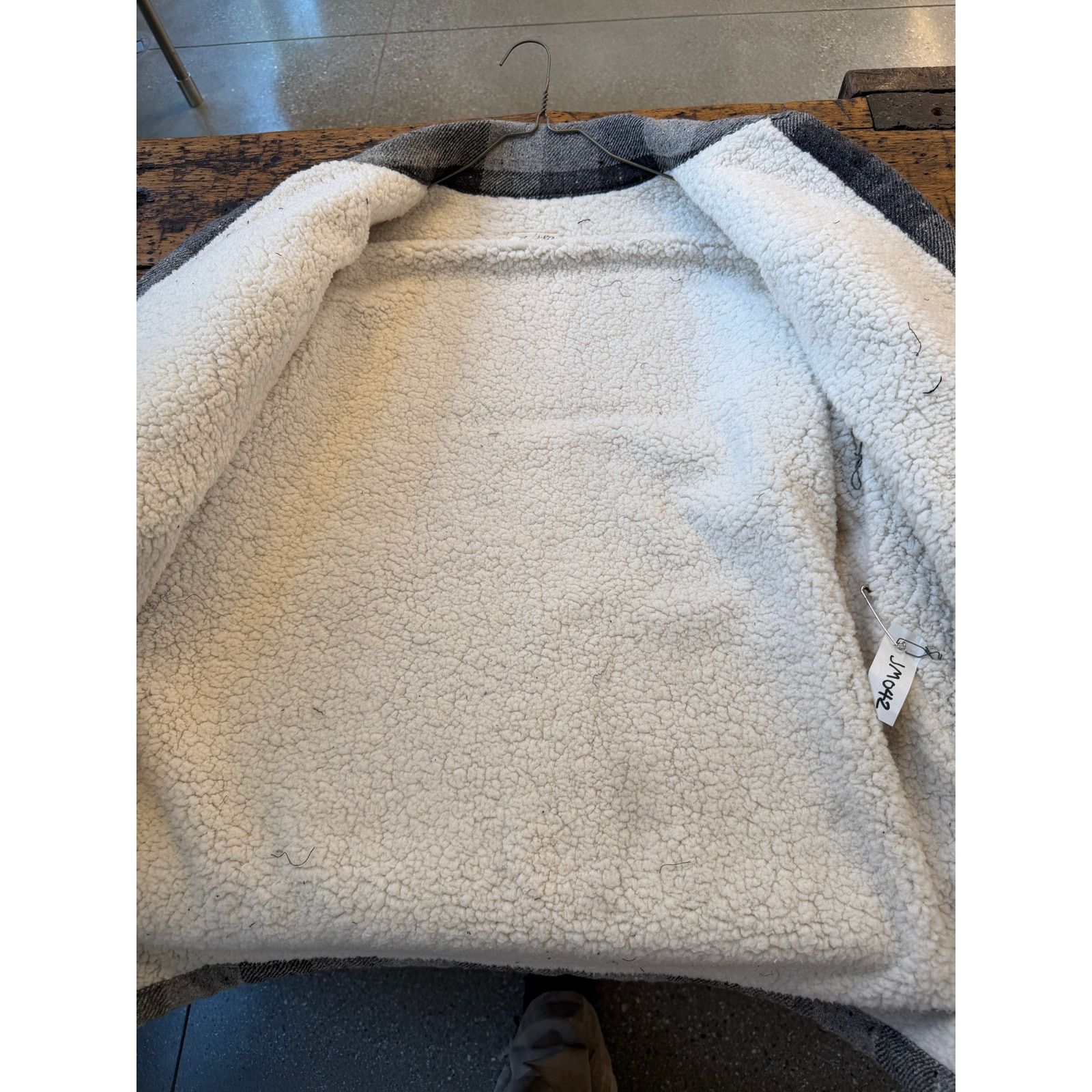 Greg Lauren Greg Lauren SAMPLE Grey Wool Sherpa Lined Boxy Jacket Size US XL / EU 56 / 4 - 7 Thumbnail