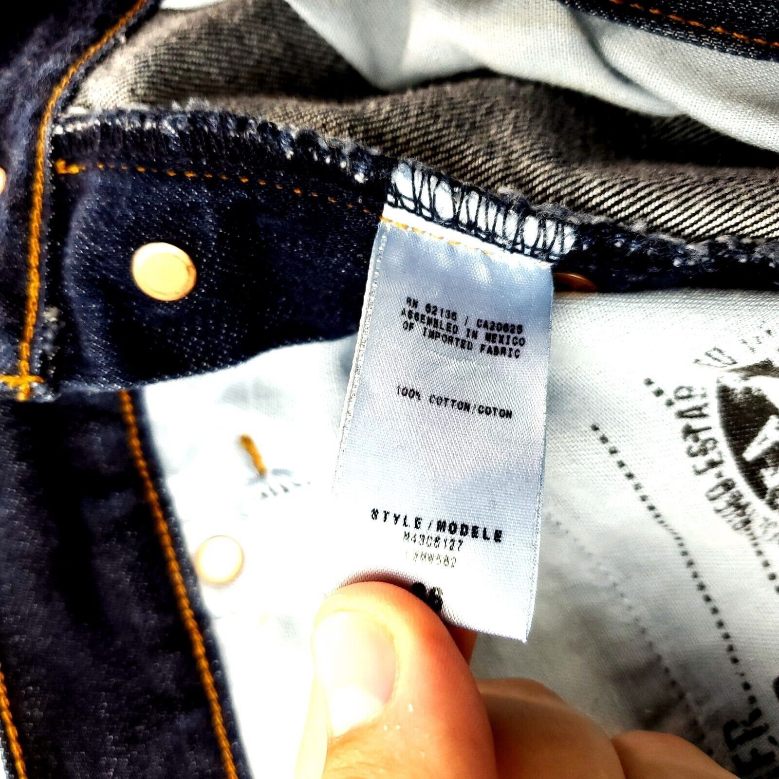 Guess Guess Cotton Denim Jeans 34/26 Dark Blue Natural Crease Low Size US 34 / EU 50 - 6 Thumbnail