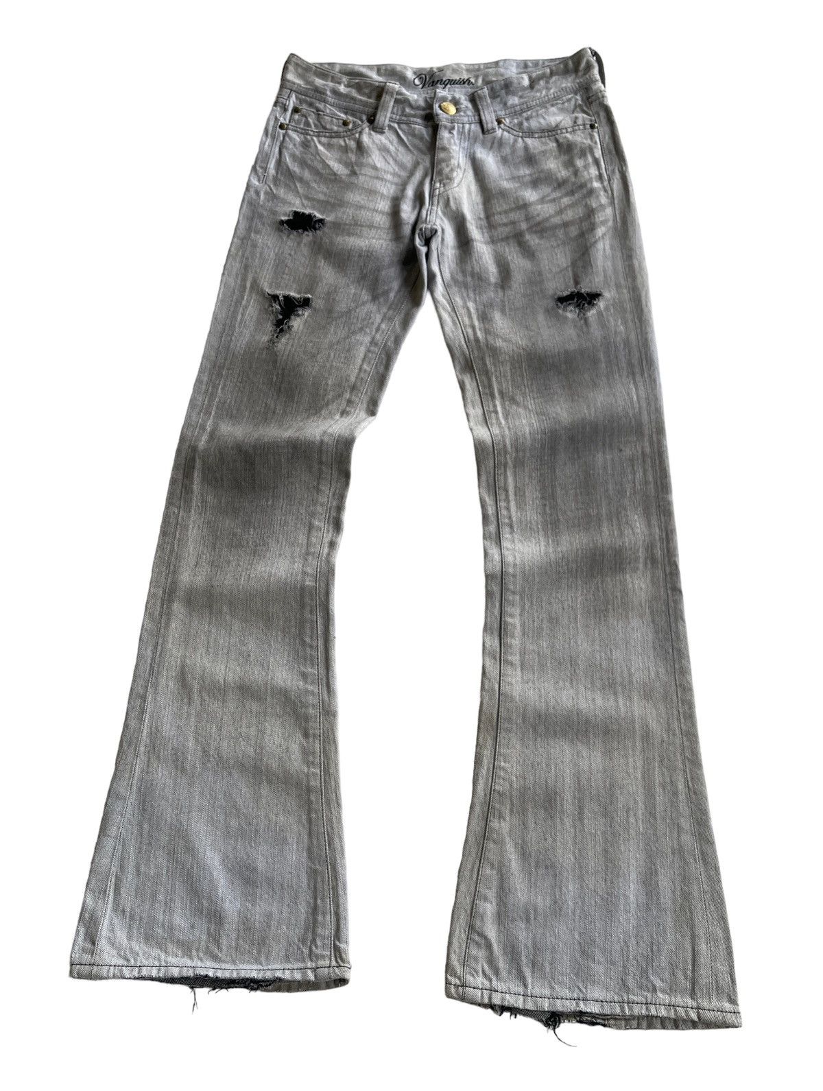 Vanquish SICK❗️Crazy Dirty Distressed Flare Denim Size US 28 / EU 44 - 3 Thumbnail