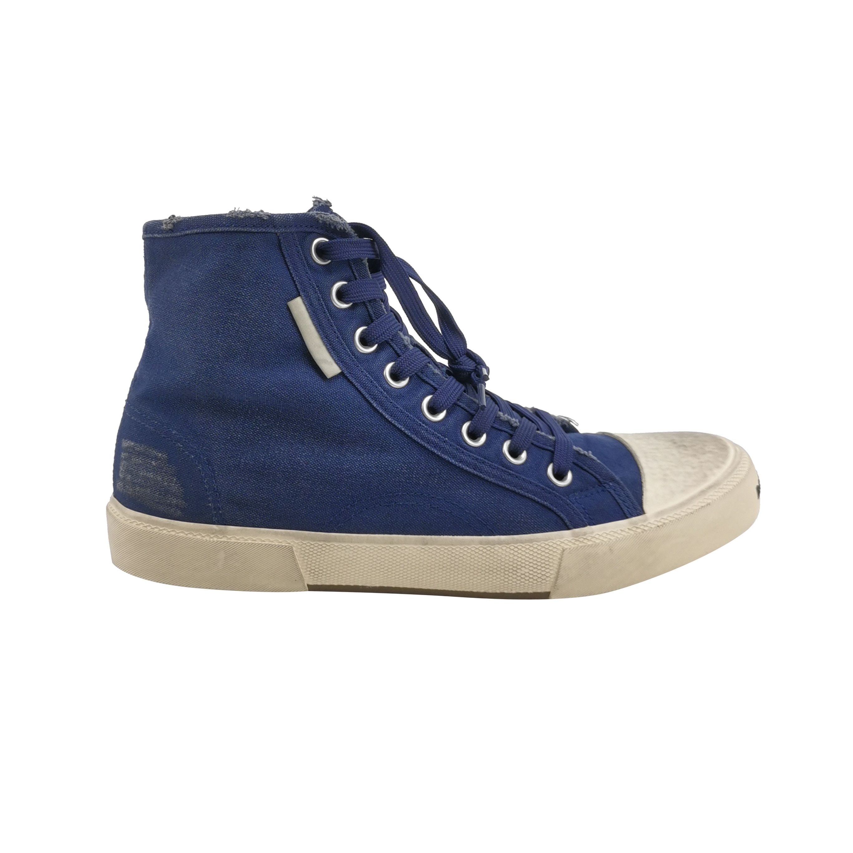 Balenciaga Balenciaga Blue Distressed High-Top Sneakers Size US 9 / EU 42 - 1 Thumbnail