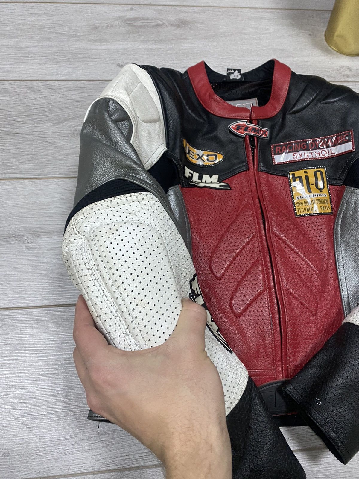 Vintage FLM MOTO with protection leather racing jacket Size US S / EU 44-46 / 1 - 14 Thumbnail
