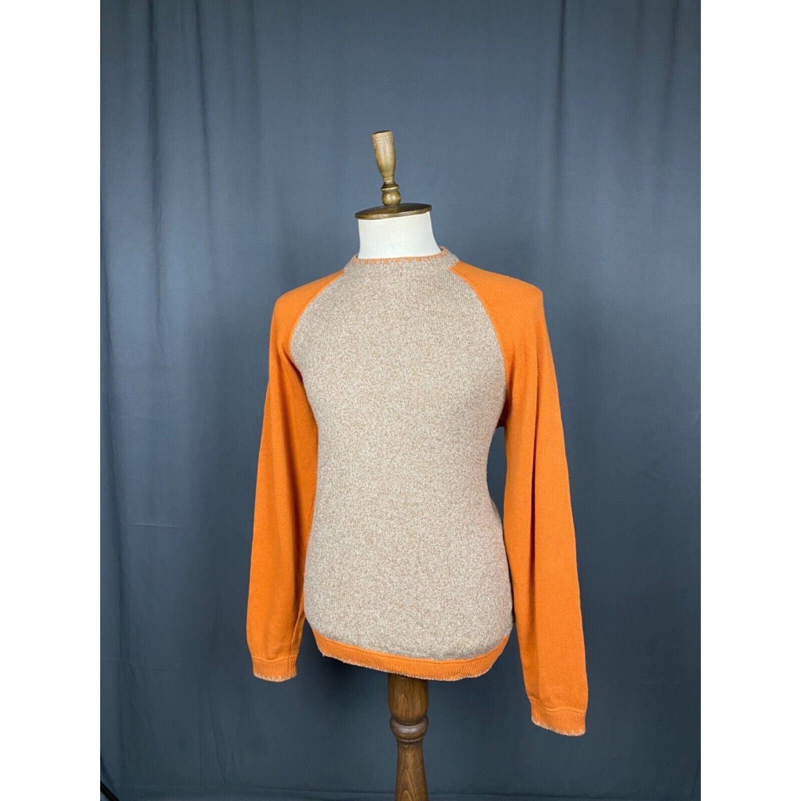Etro Etro Men's Gray Orange Wool Cashmere Crewneck Sweater Size X Size US XL / EU 56 / 4 - 4 Thumbnail