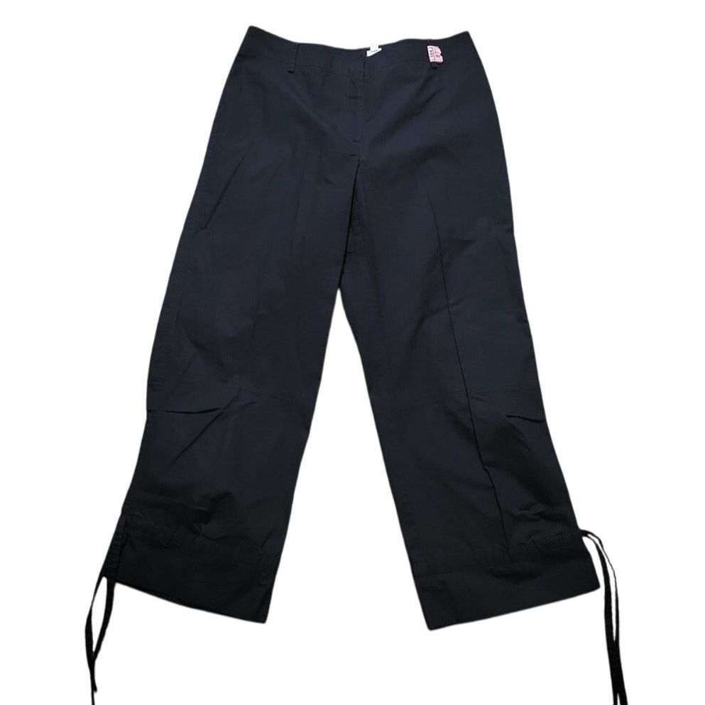 Other Dana Buchman Black 100% Cotton Cropped Tie Pants - Sz 6 Size 28" / US 6 / IT 42 - 1 Thumbnail