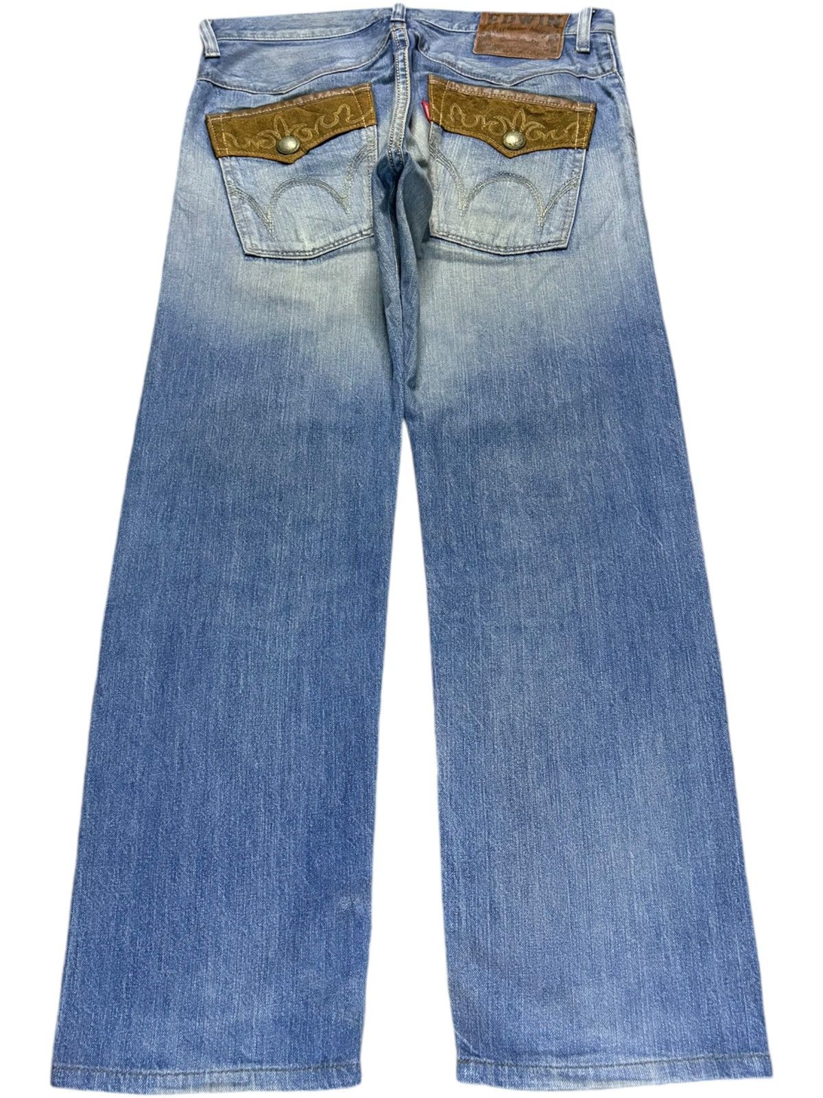 Edwin Exclusive Vintage Edwin XV Faded Wash Distress Loose Jeans Size US 36 / EU 52 - 2 Thumbnail