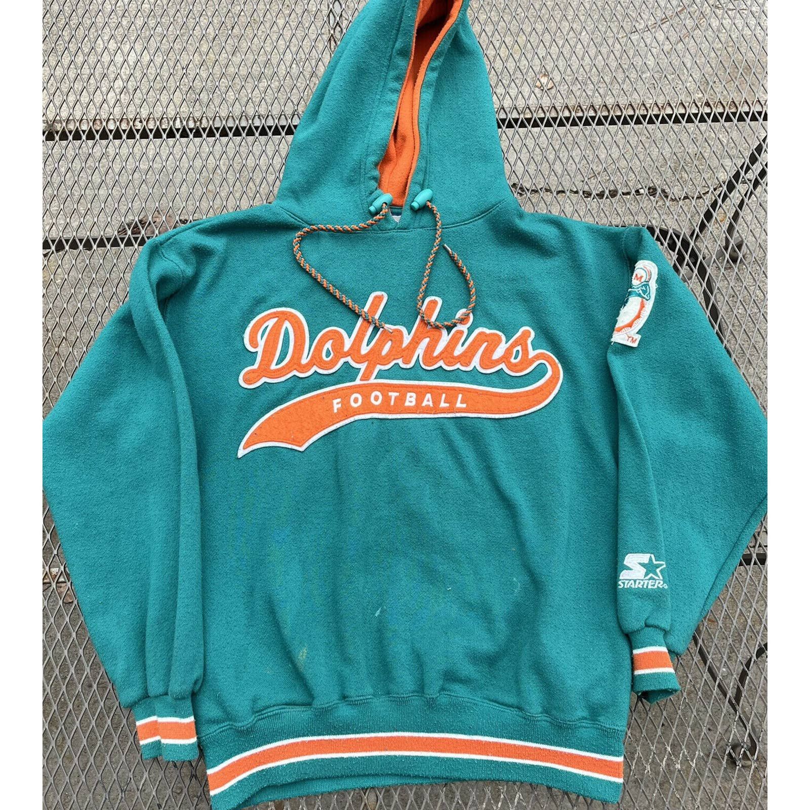 Vintage Miami Dolphins Starter Double Hood Football Sweatshirt
