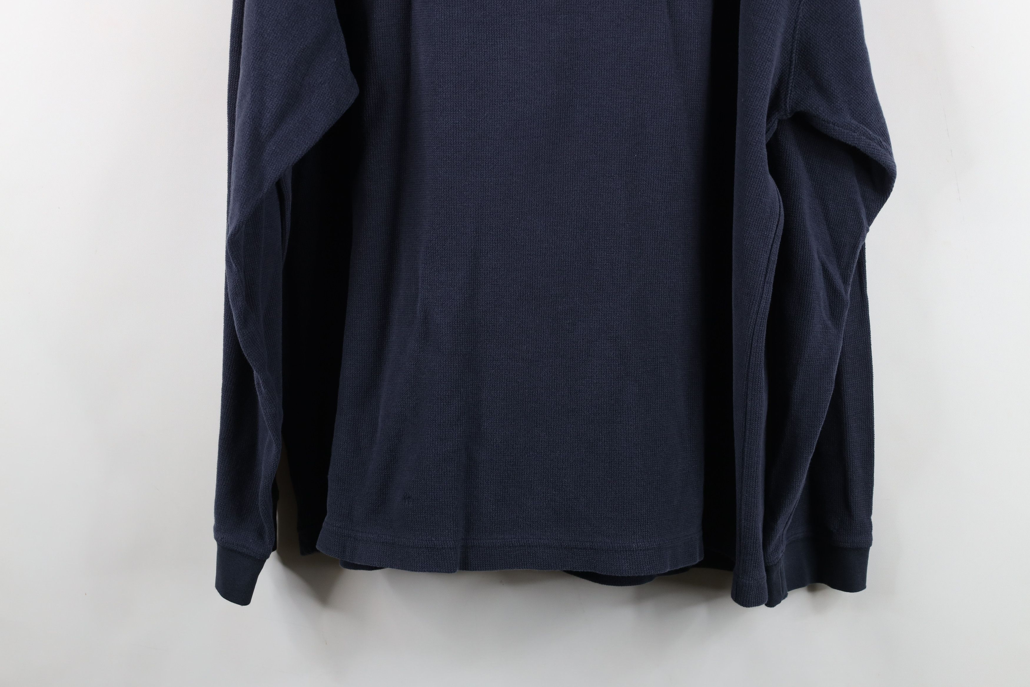 Vintage Vintage 90s Streetwear Waffle Knit Henley T-Shirt Blue Size US XXL / EU 58 / 5 - 14 Thumbnail
