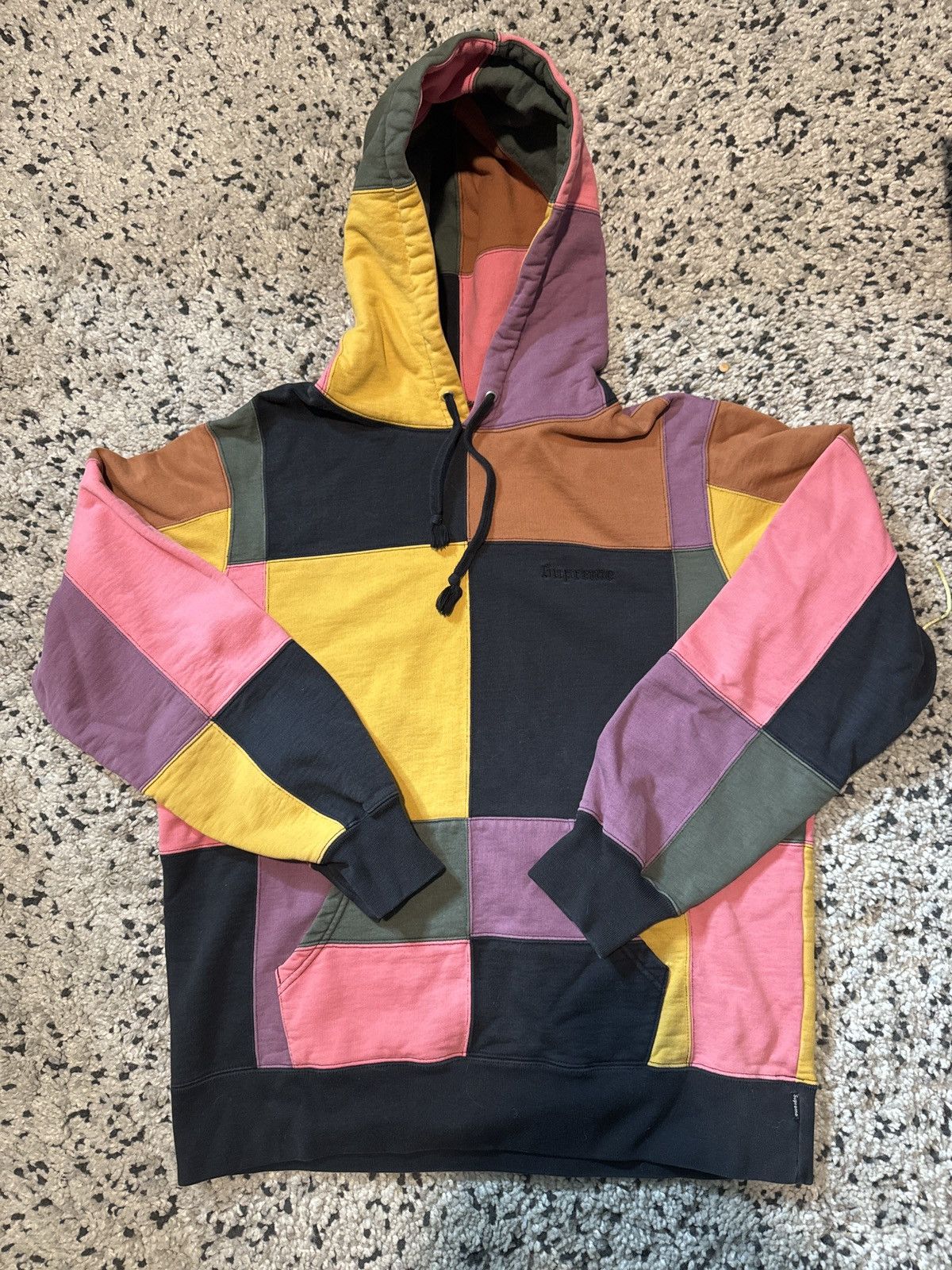 Supreme FW17 supreme patchwork hoodie Size M | Grailed
