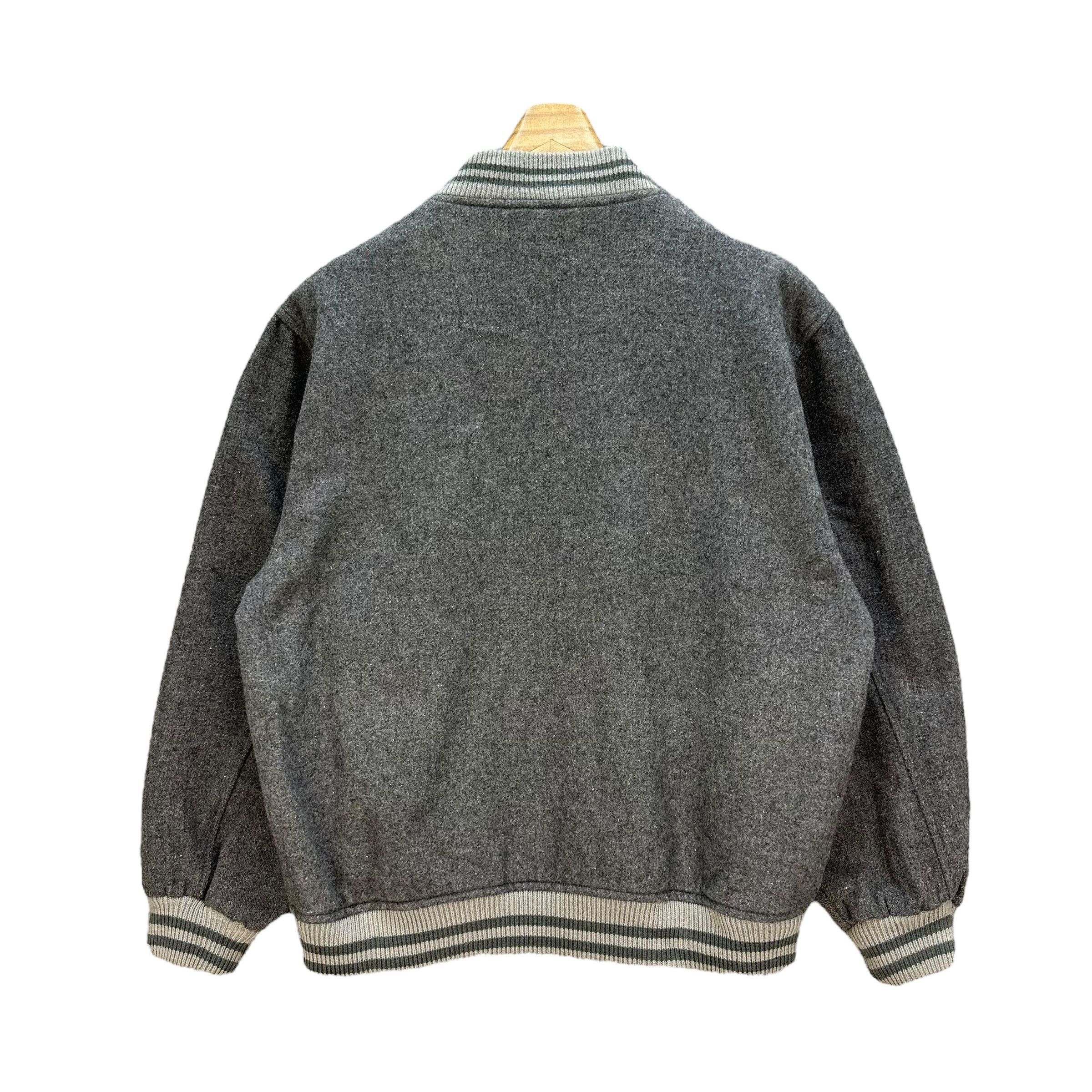 GOODDAY Gray Wool Varsity Jacket #A21-0490