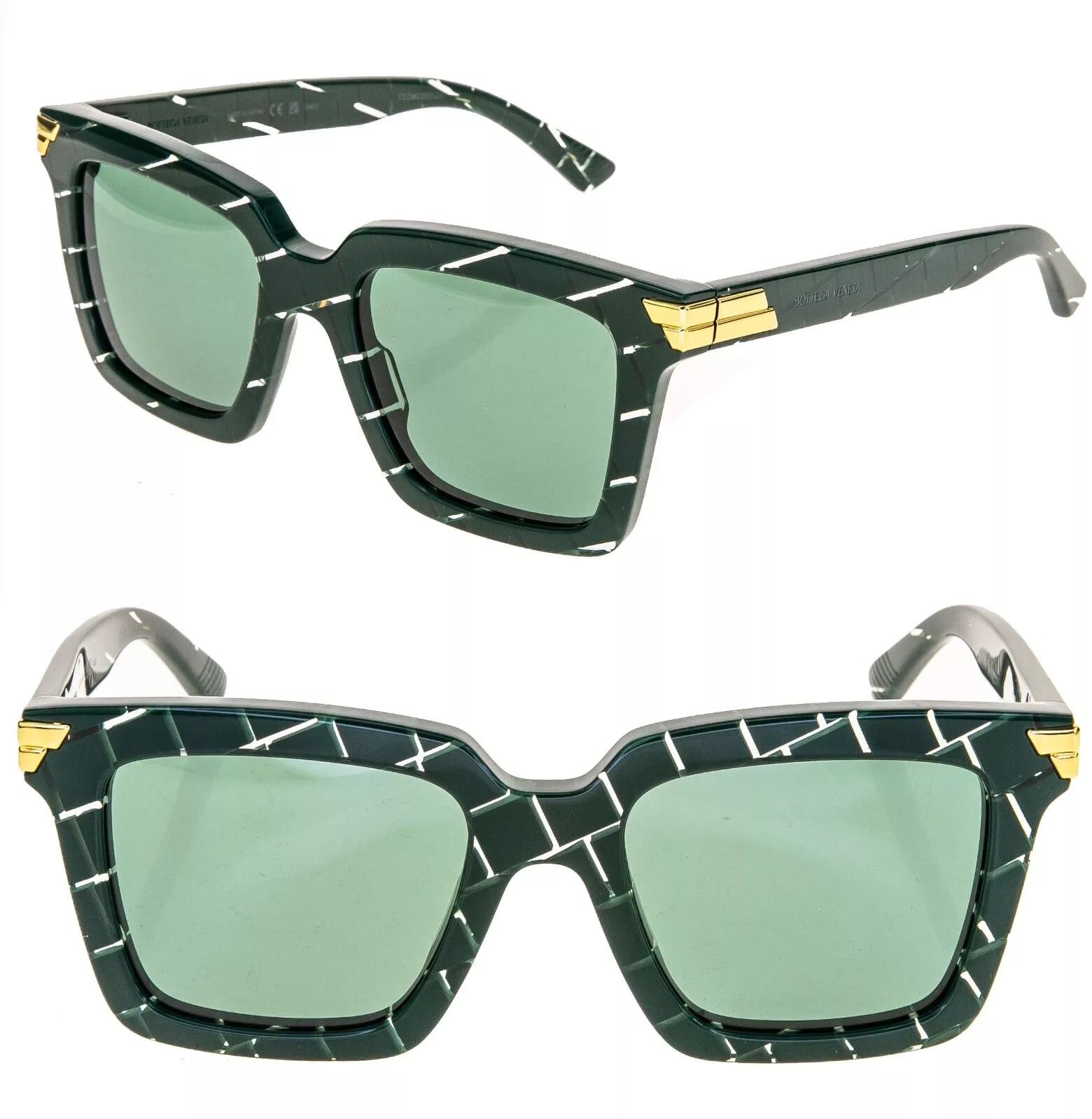 Bottega Veneta BV1005S 008 Square Sunglasses - Green Bottega Veneta BOTTEGA VENETA BV1005S Cubed Unisex  main image 2