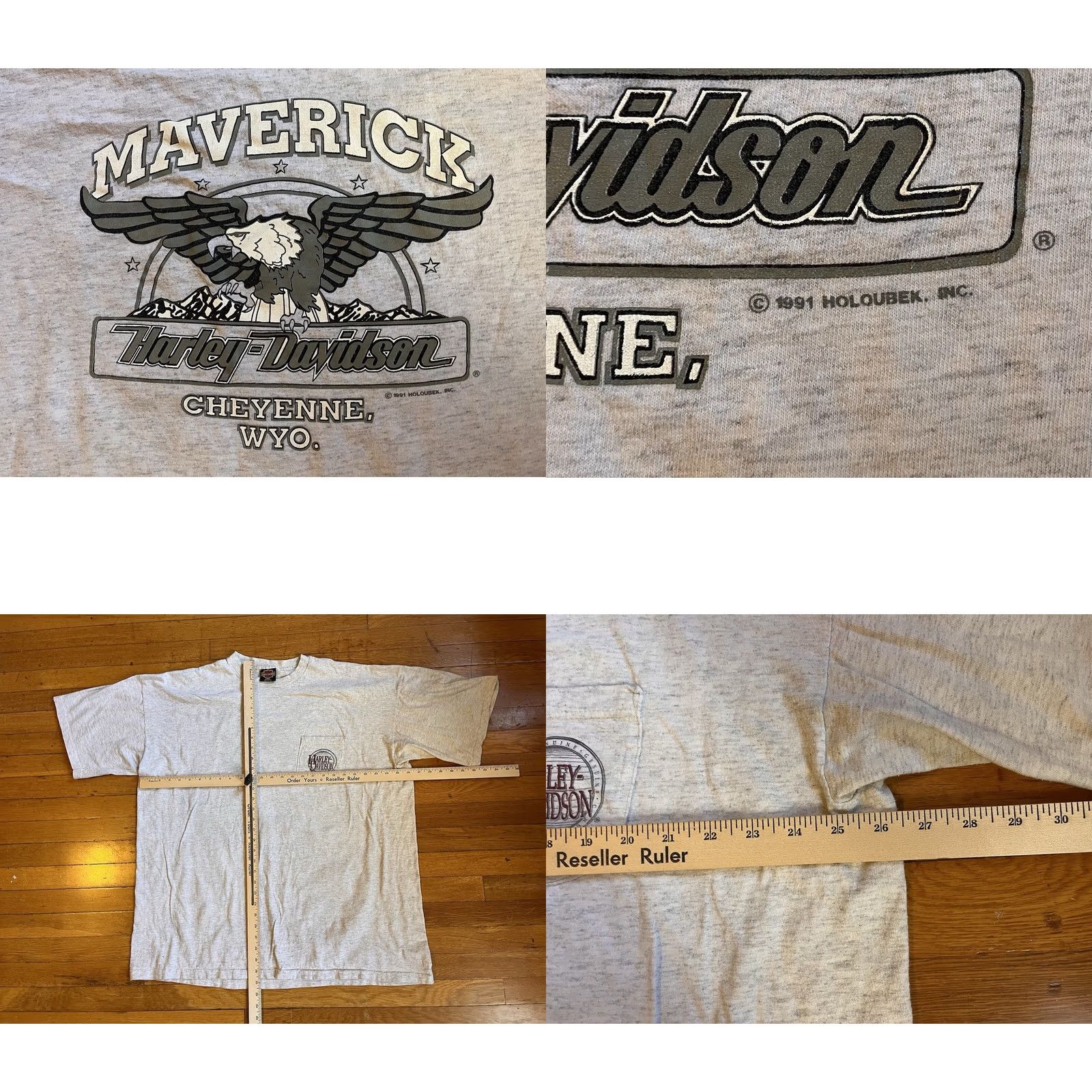 Vintage VINTAGE Harley Davidson Shirt Men’s 3XL Gray Eagle Maverick 90s USA Harley Davidson Graphic Print Tattoo Logo Size US XXL / EU 58 / 5 - 8 Thumbnail