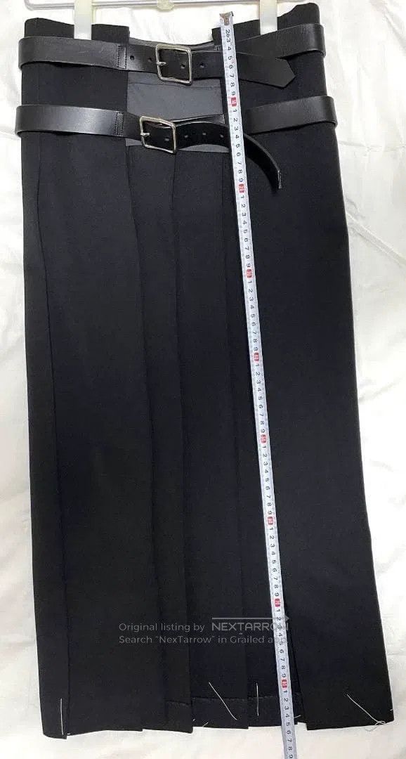 Comme des Garcons Comme Des Garcons size S Leather double waist belt pleated Size 23" - 7 Thumbnail