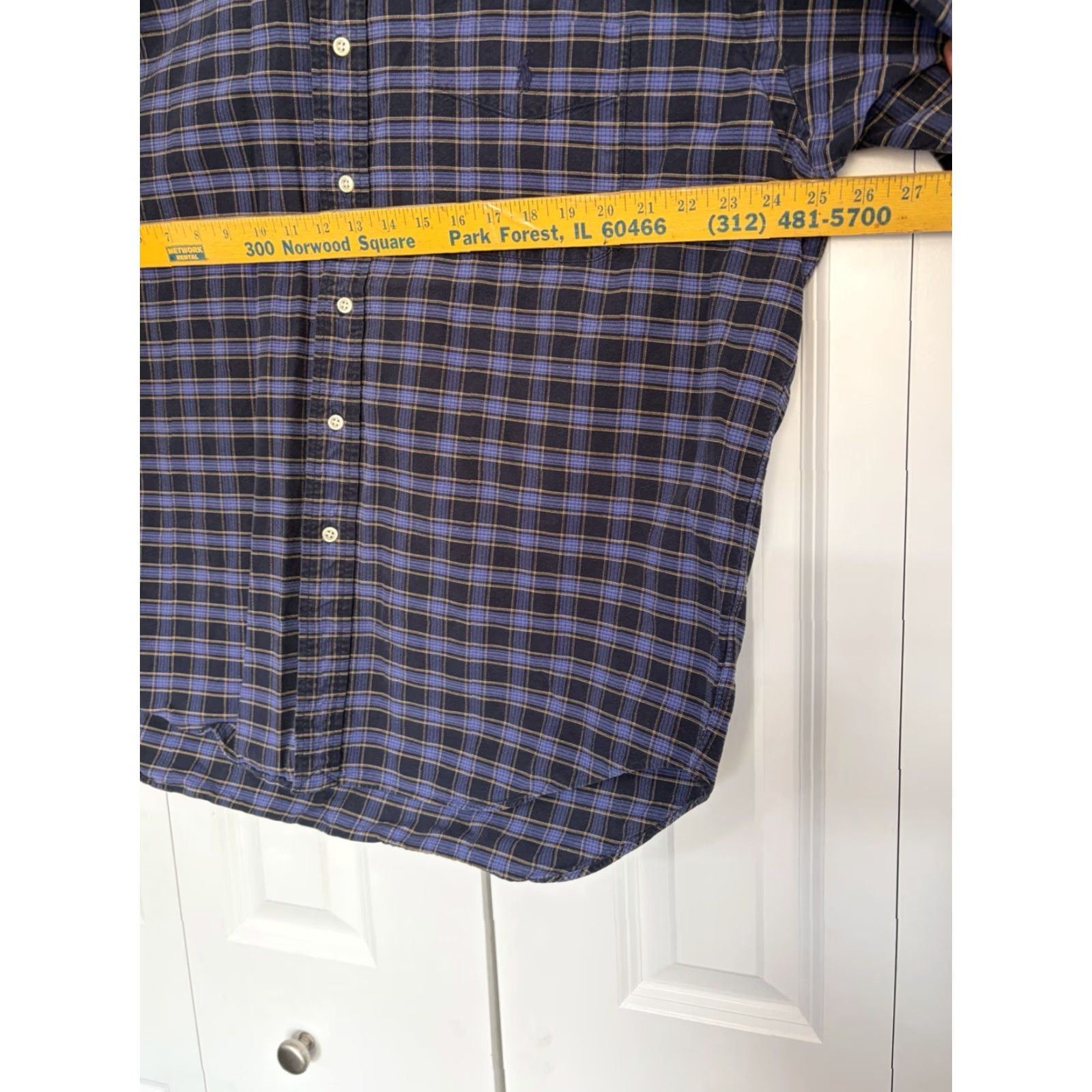 Polo Ralph Lauren Polo Ralph Lauren Big Shirt Men’s Purple Plaid Flannel Long Sleeve L Button-Up Casual Workwear Fall Spring Winter 54 in Chest Mens Size US L / EU 52-54 / 3 - 5 Thumbnail