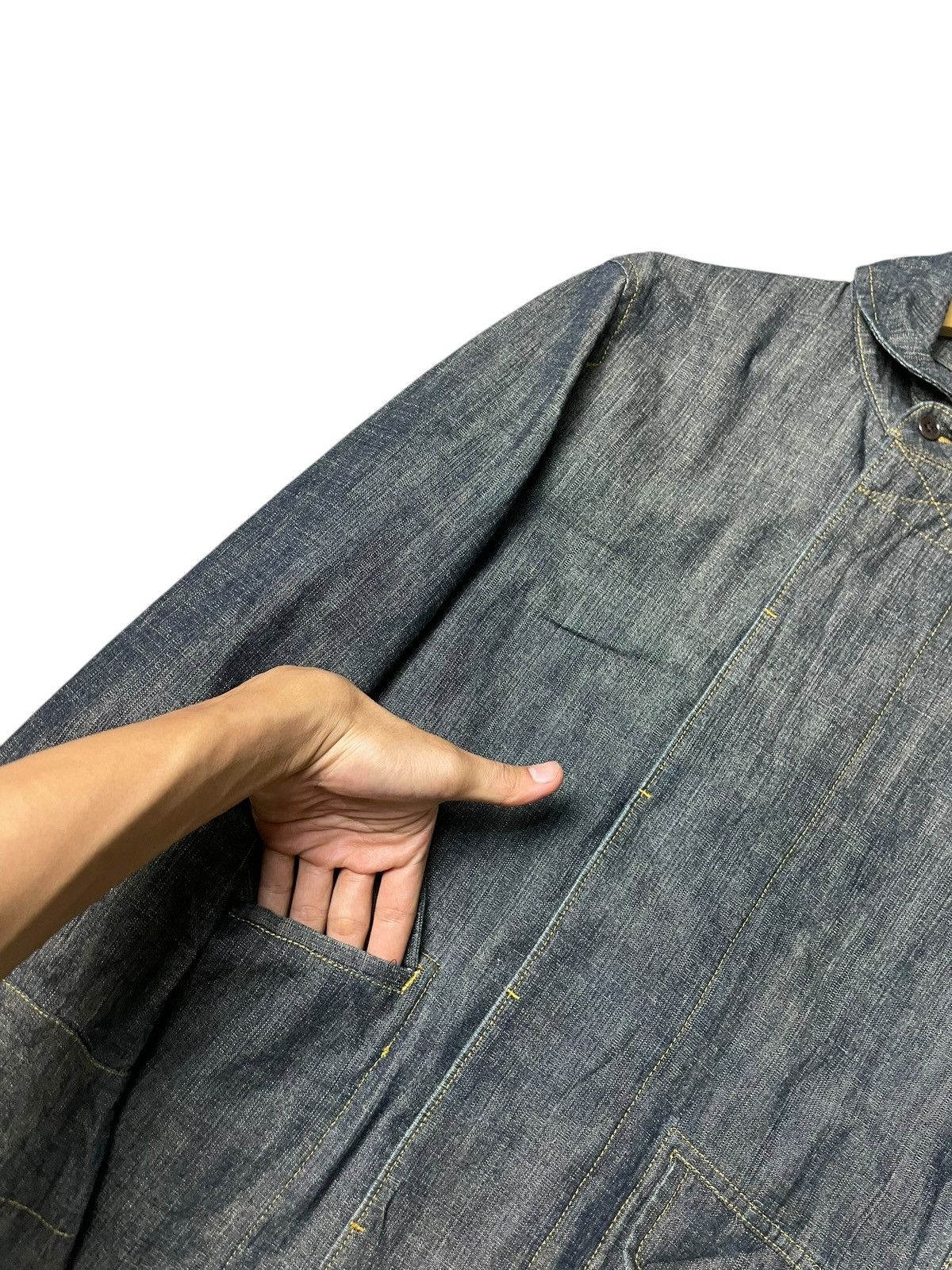 Japanese Brand × Vintage Vintage 23 Homme Hidden Button Denim Jacket (83) Size US XXS / EU 40 - 4 Thumbnail