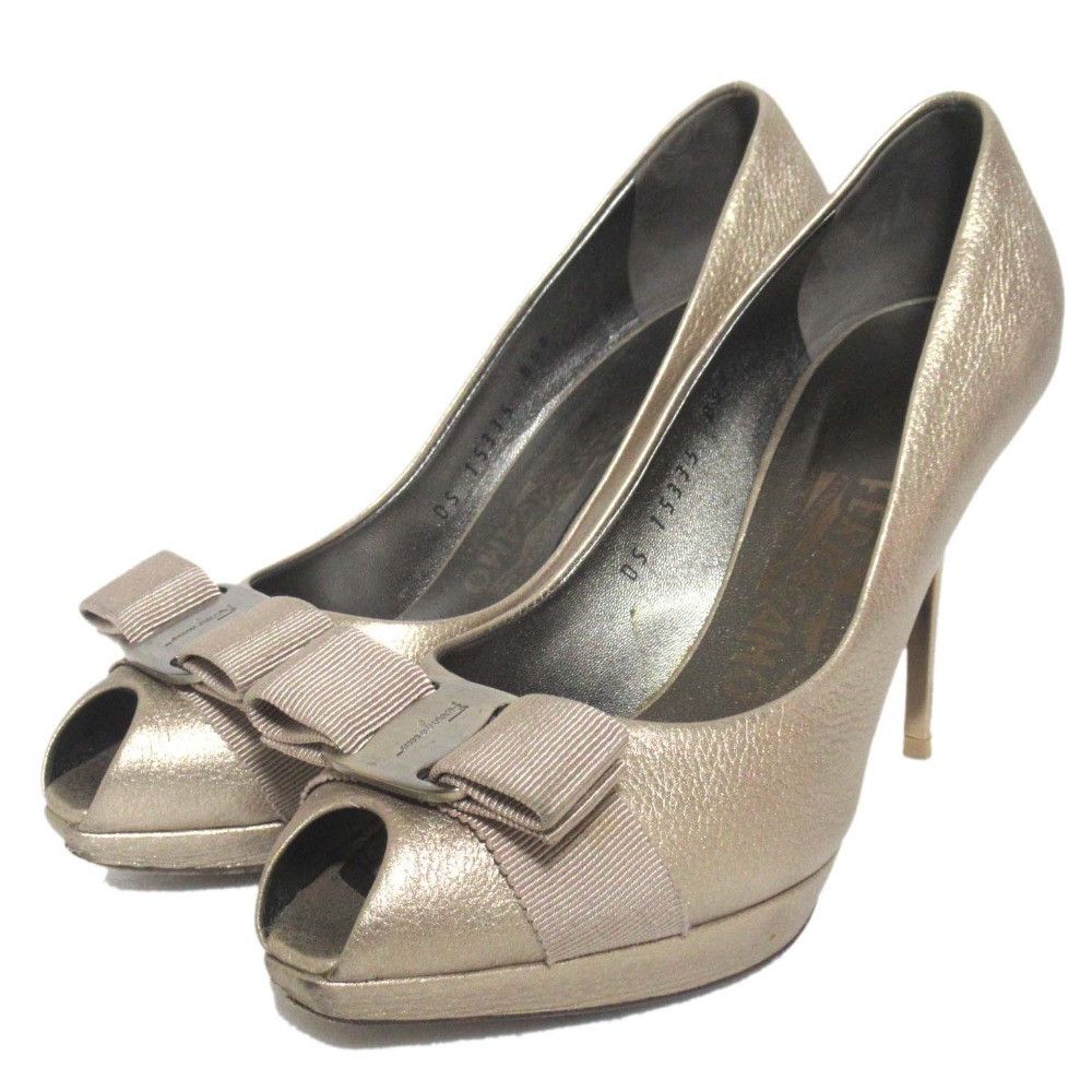 Salvatore Ferragamo Salvatore Ferragamo Salvatore Ferragamo leather high heel peep toe pumps Leather Shoes DUTY FREE for USA Size ONE SIZE - 1 Thumbnail