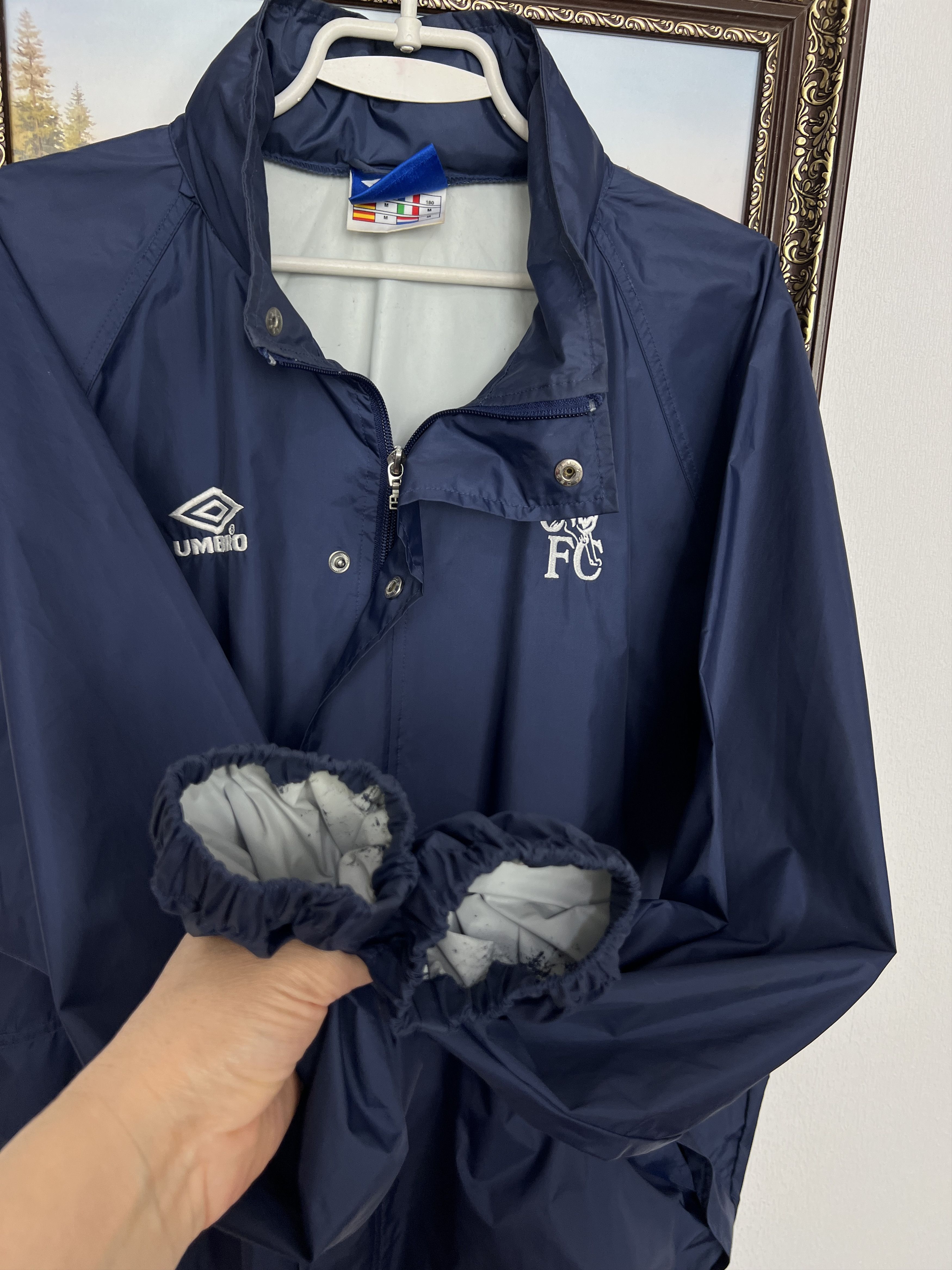 Umbro Chelsea Football Jacket Soccer Windbreaker Hooded Rain Size US M / EU 48-50 / 2 - 6 Thumbnail