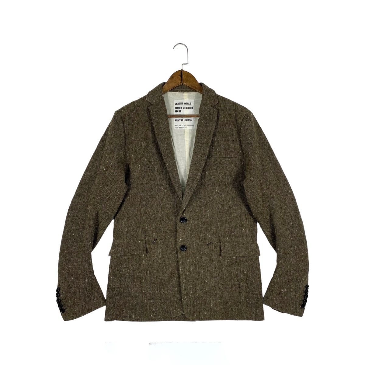 image of Archival Clothing x Gene Par Yukio Mishiba Chaotic World Jacket in Brown, Men's (Size Medium)