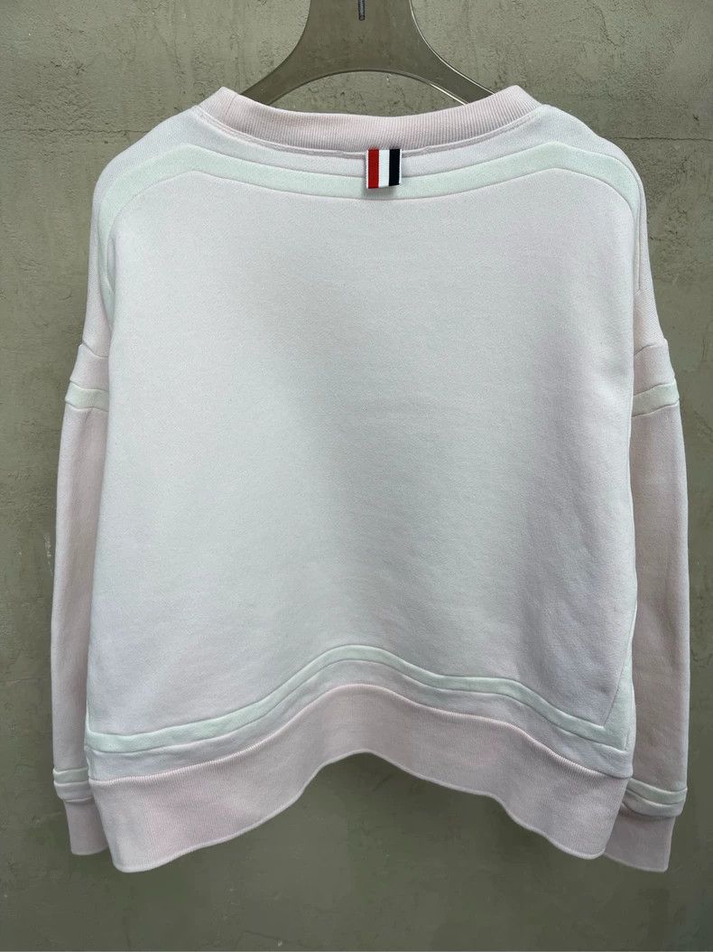 Thom Browne Thom browne Size 00 Light pink white striped round-neck sw Size XXS / US 00 / IT 34 - 4 Thumbnail