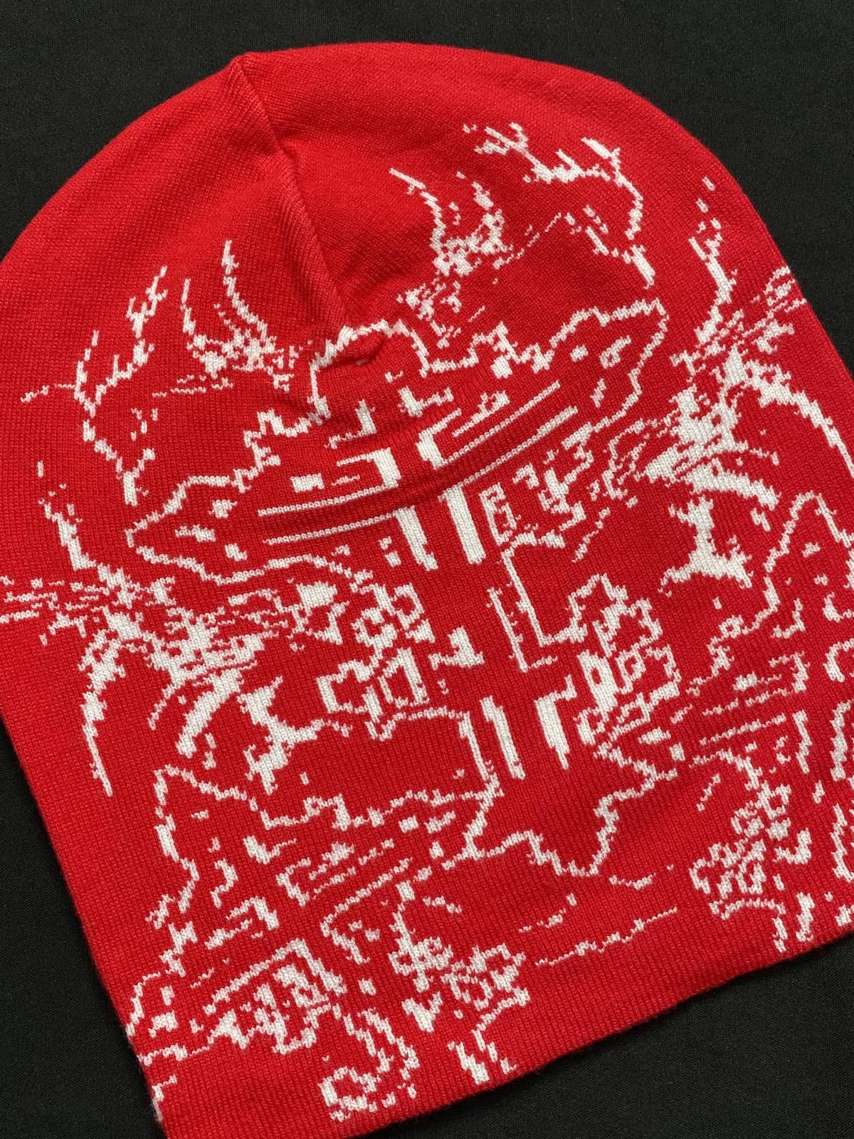 Japanese Brand Rare Y2k Gothic Cross Pattern No Cuff Knit Skull Cap Beanie Size ONE SIZE - 3 Thumbnail